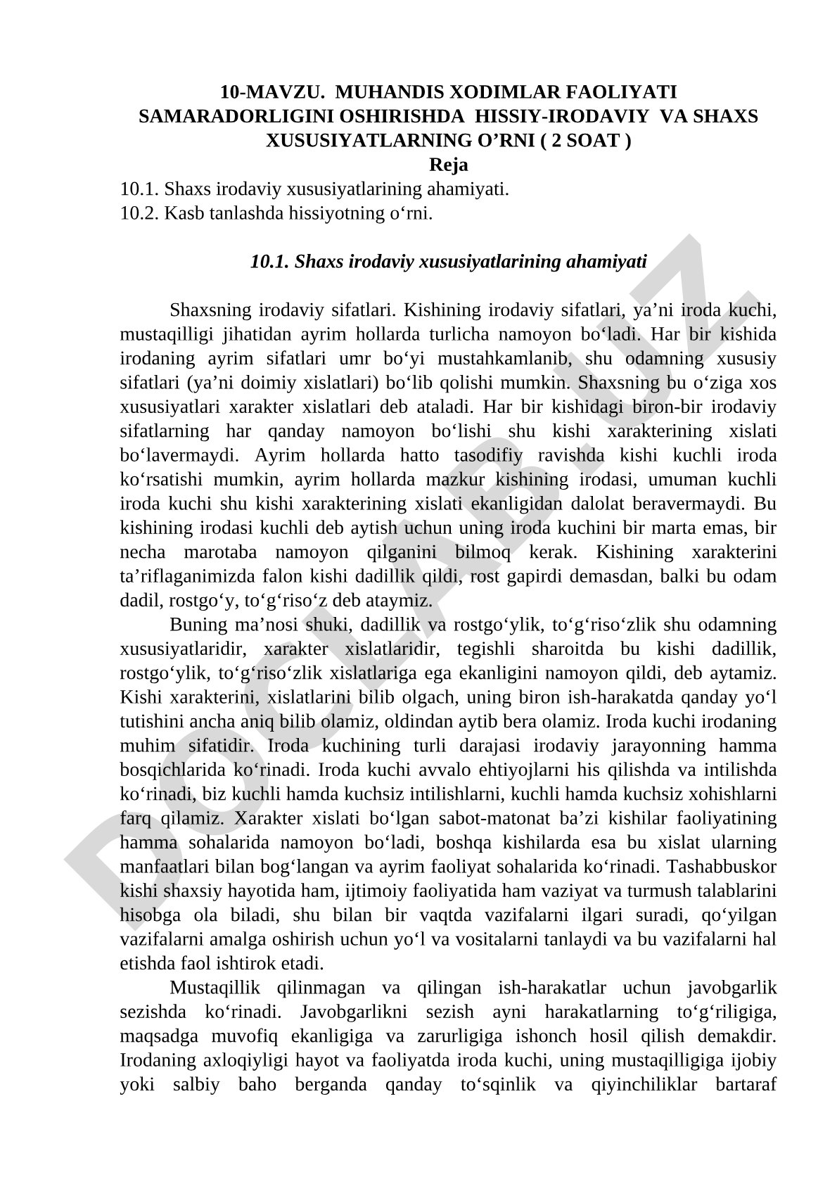 Muhandis xodimlar faoliyati samaradorligini oshirishda hissiy-irodaviy va shaxs xususiyatlarining o‘rni