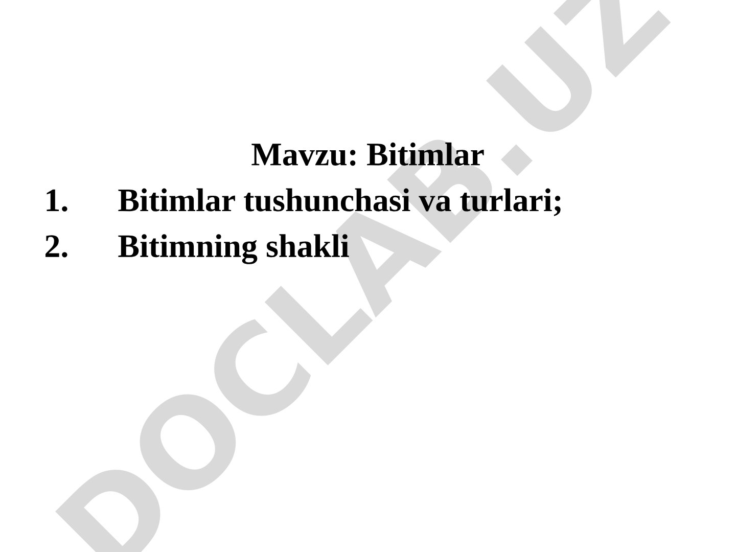 Bitimlar tushunchasi va turlari