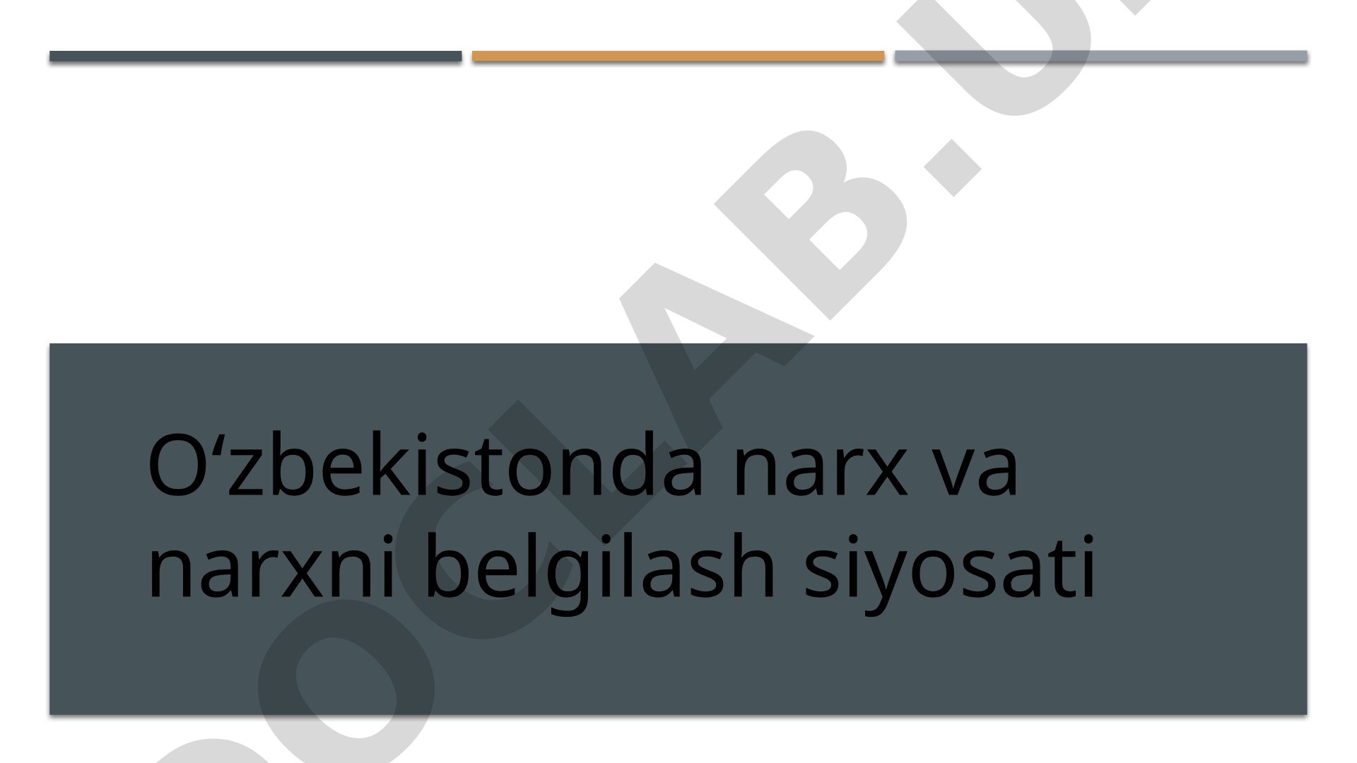 Oʻzbekistonda narx va narxni belgilash siyosati
