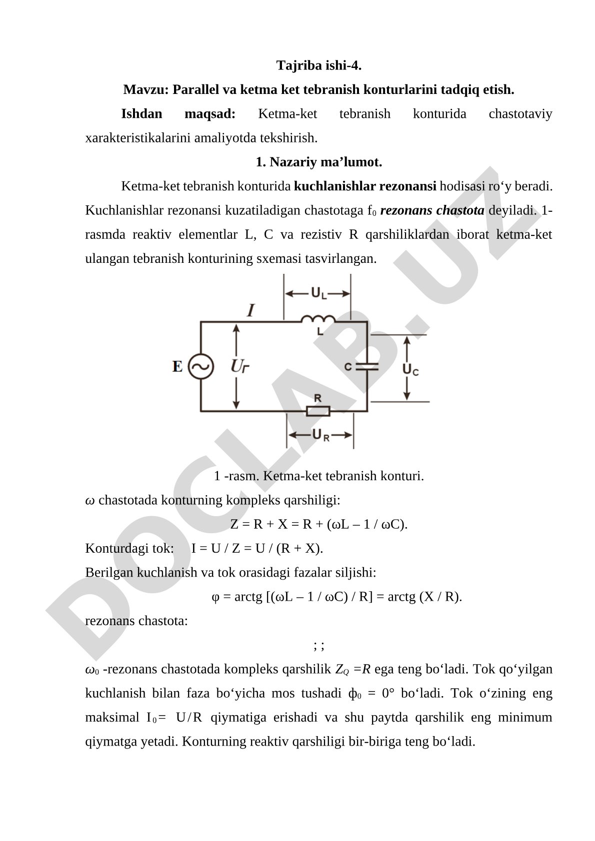 Parallel va ketma ket tebranish konturlarini tadqiq etish