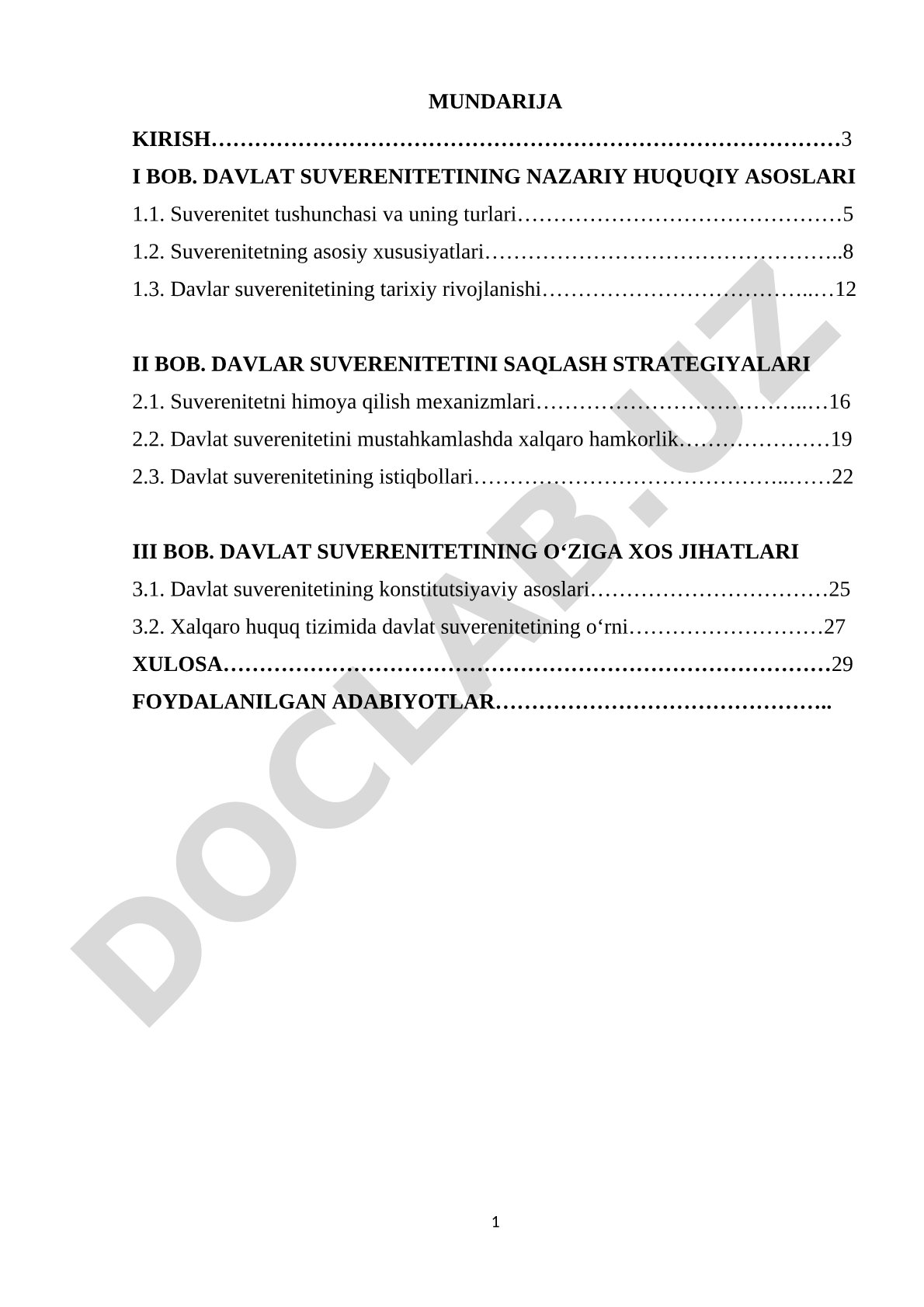 Davlat suverenitetining nazariy-huquqiy asoslari