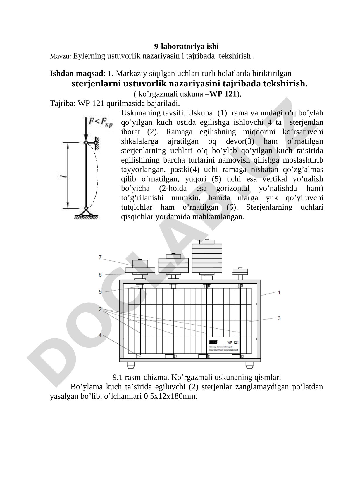 Eylerning ustuvorlik nazariyasini tajribada tekshirish