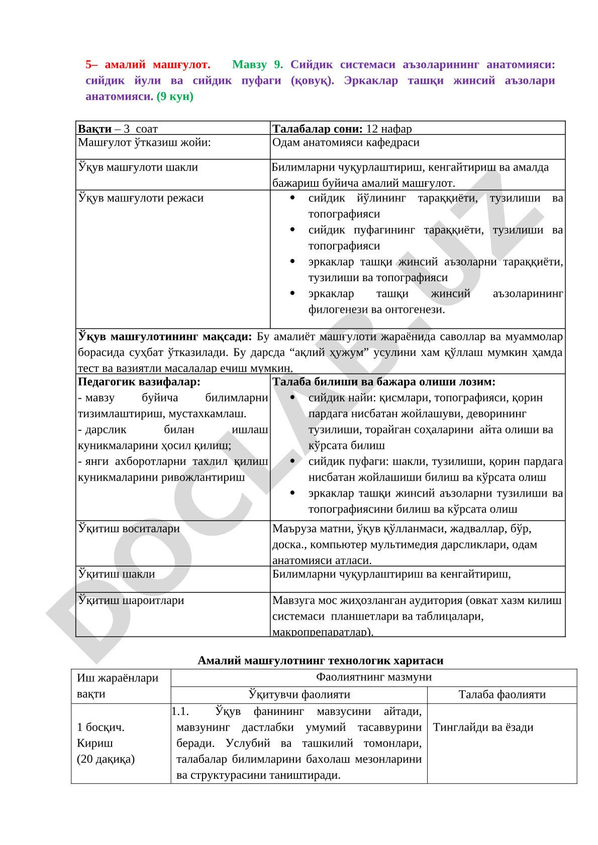 Сийдик системаси аъзоларининг анатомияси