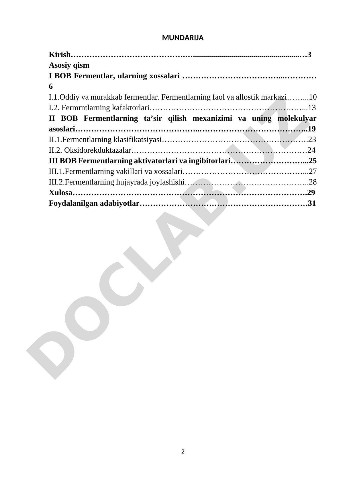 Fermentlarning faol markazi. Fermentlarning aktivatorlari va ingibitorlari