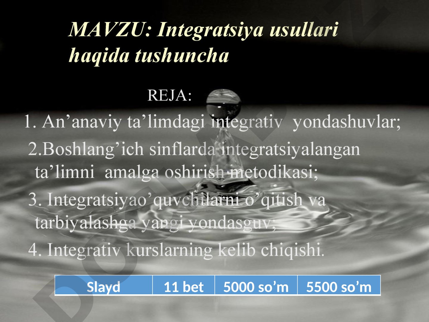 Mahsulot narxlari