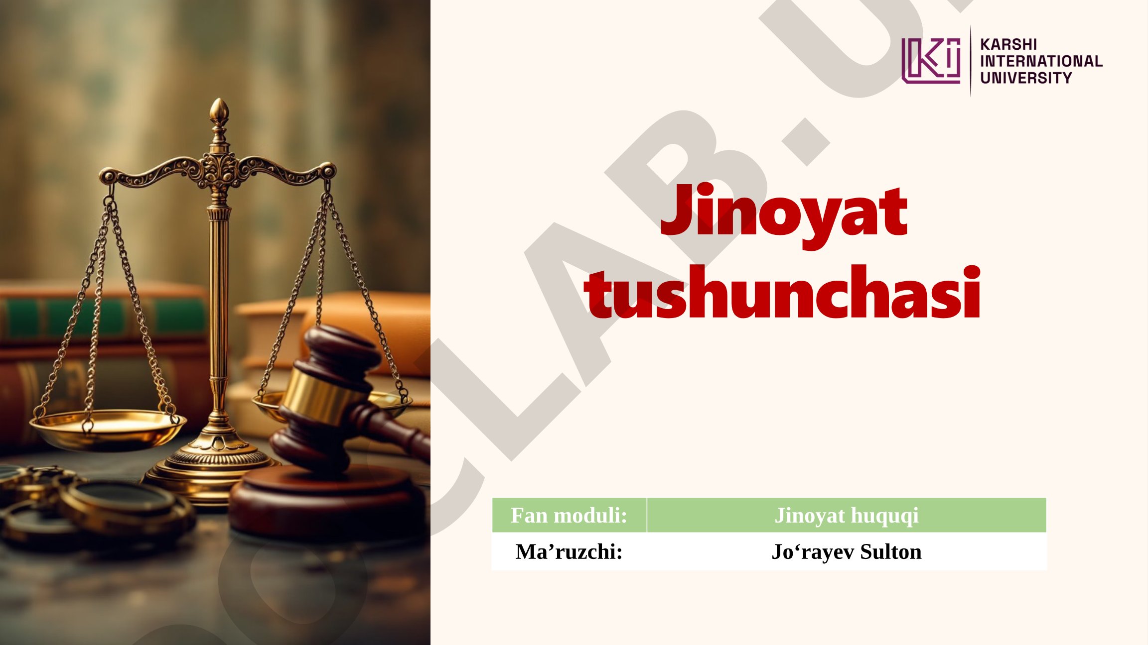 Jinoyat tushunchasi va mazmuni