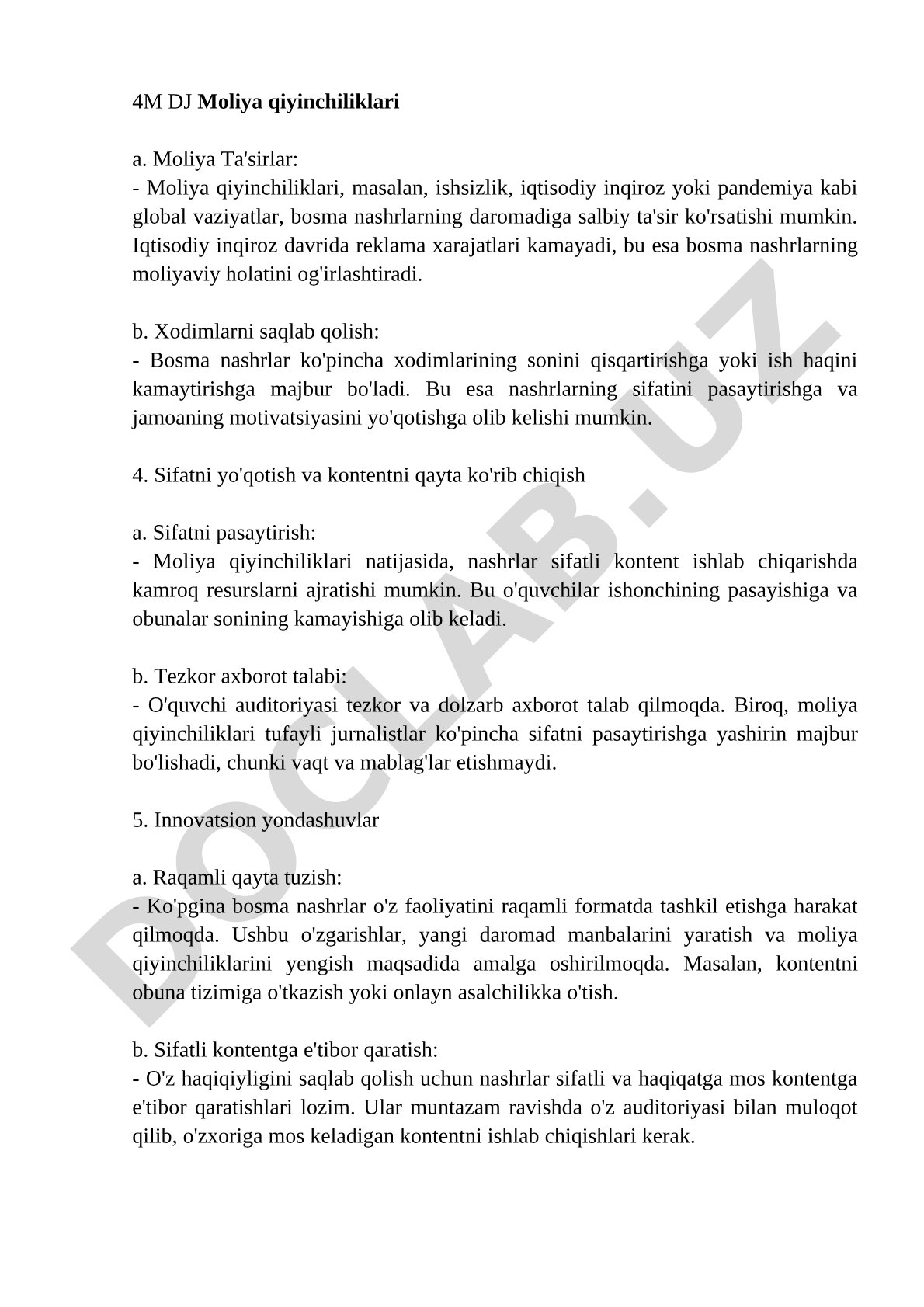 Bosma nashrlarning moliyaviy qiyinchiliklari