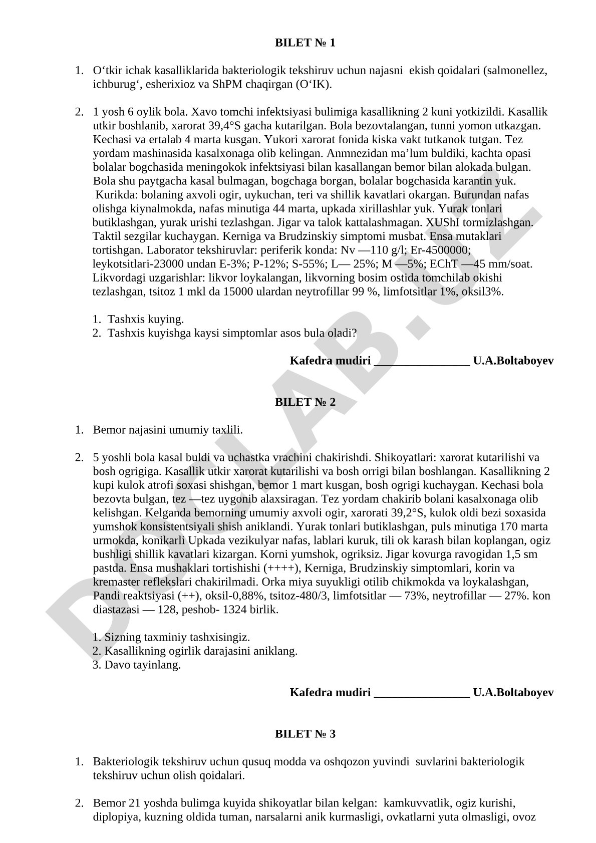 O'tkir ichak kasalliklarida bakteriologik tekshiruv uchun najasni ekish qoidalari