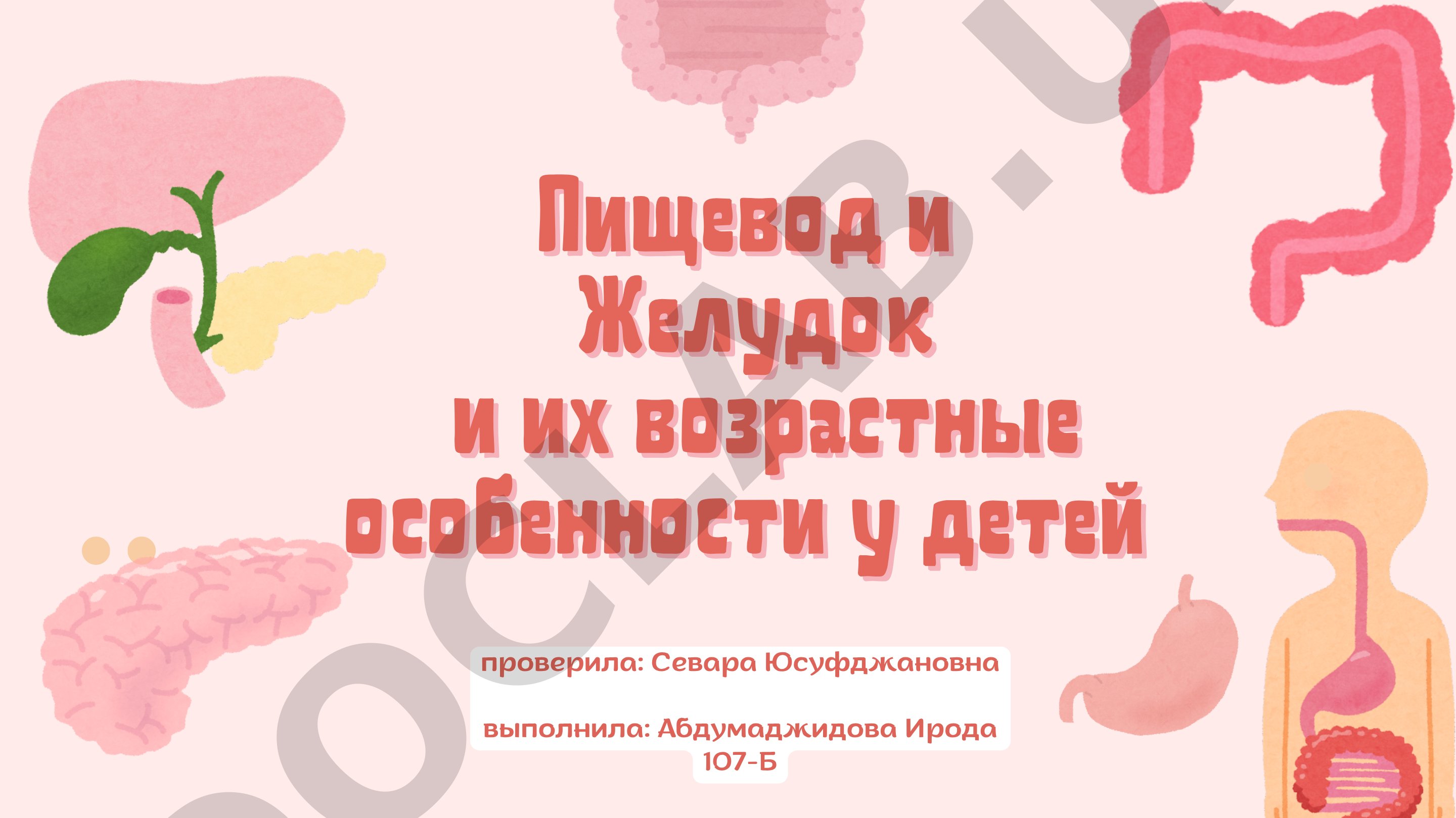 Пищевод и Желудок и их возрастные особенности у детей