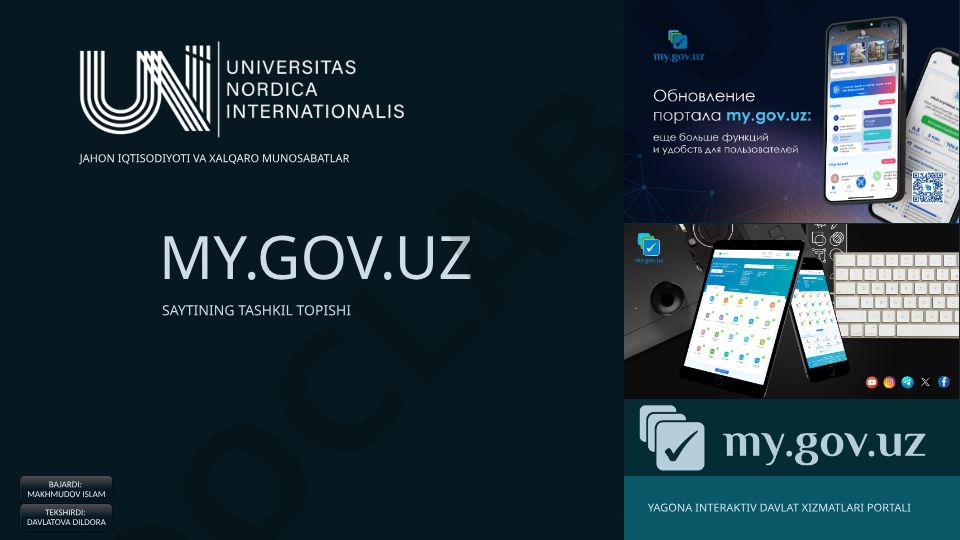 MY.GOV.UZ saytining tashkil topishi va ishlash tartibi