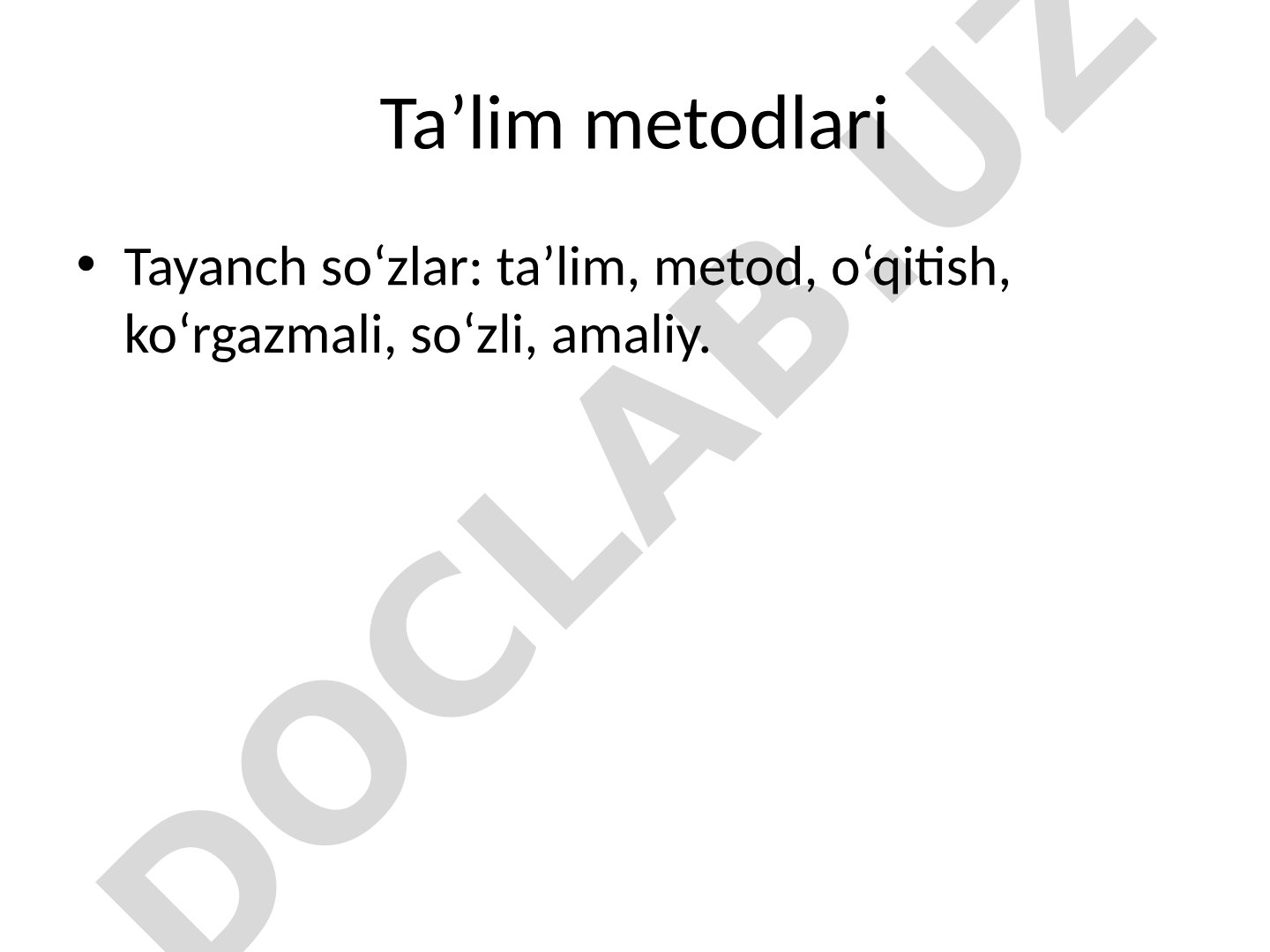 Ta`lim metotlari
