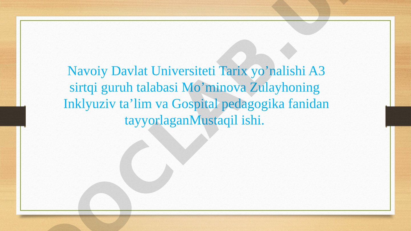 Alohida yordamga muhtoj shaxslarni inklyuziv ta’lim konsepsiyasining mohiyati va asosiy qoidalari