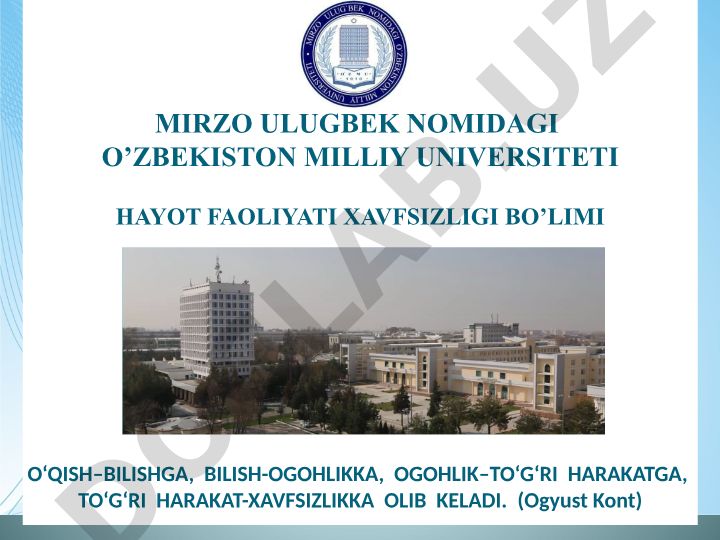 Mehnat xavfsizligi va elektr xavfsizligi asoslari