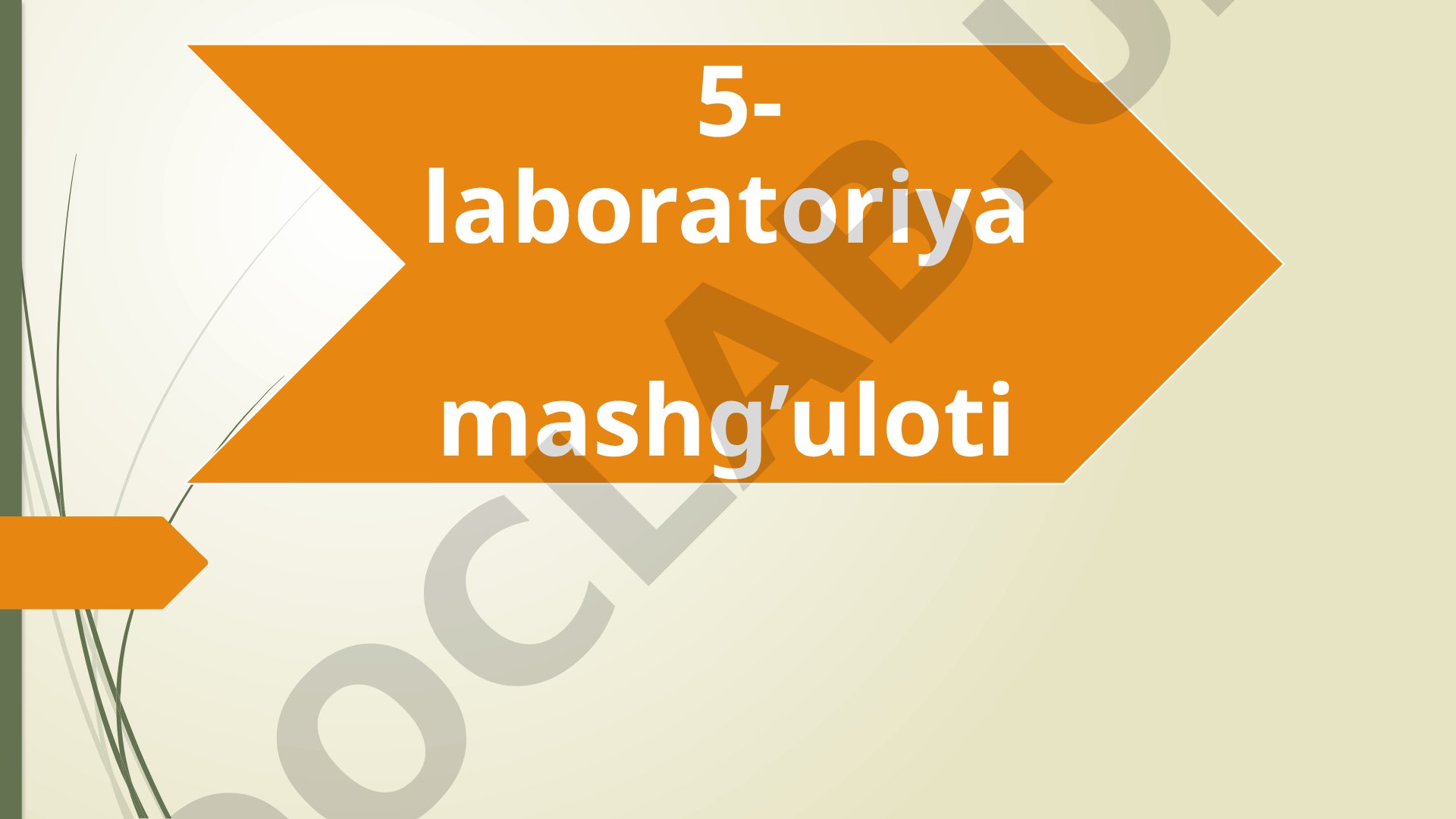 5-laboratoriya mashg'uloti: Tuproqning solishtirma og'irligini aniqlash