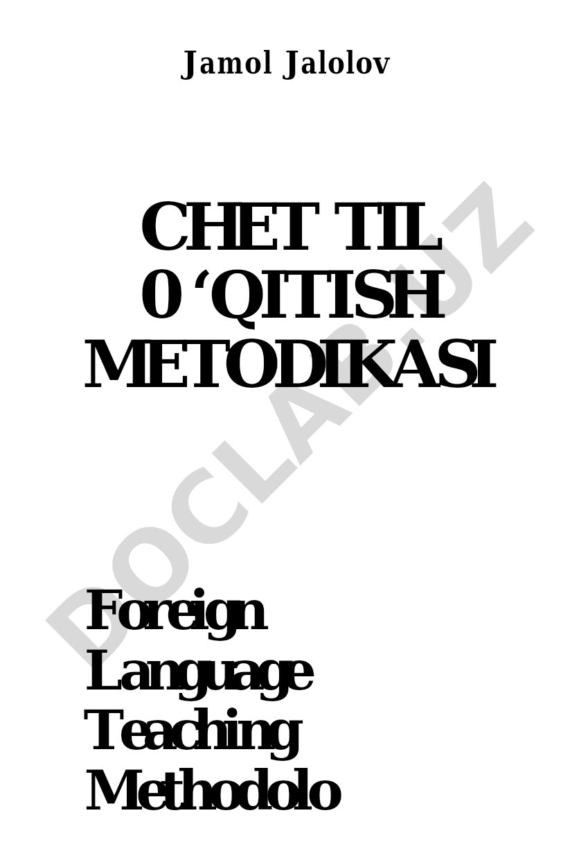 Chet til o'qitish metodikasi