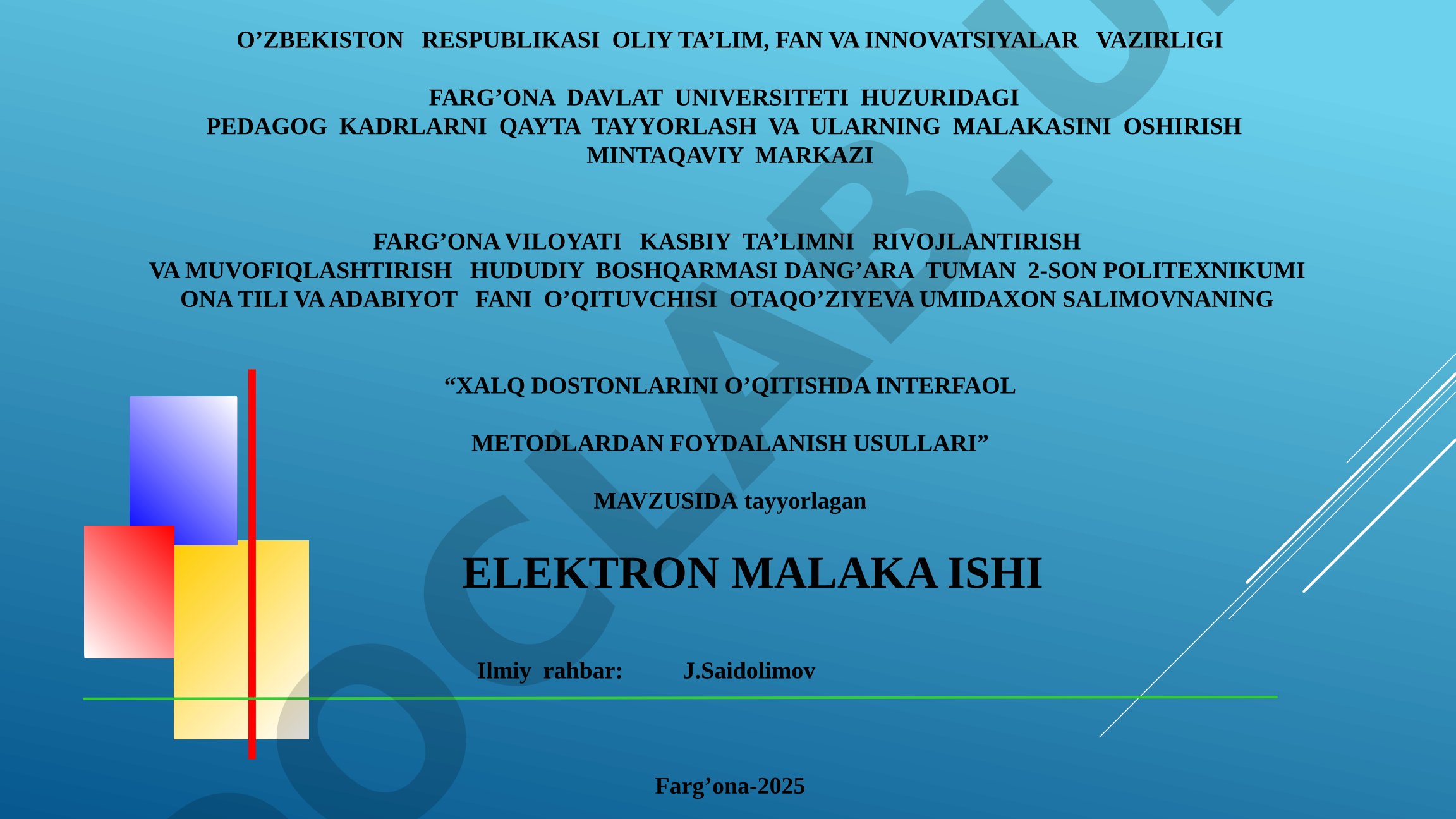 Xalq dostonlarini o'qitishda interfaol metodlardan foydalanish usullari