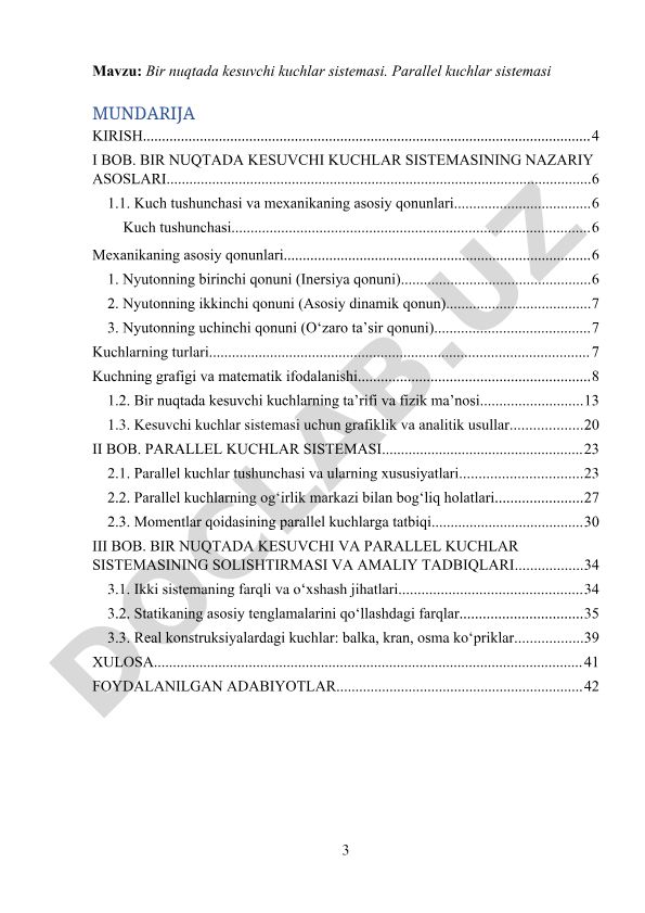 Bir nuqtada kesuvchi kuchlar sistemasi. Parallel kuchlar sistemasi