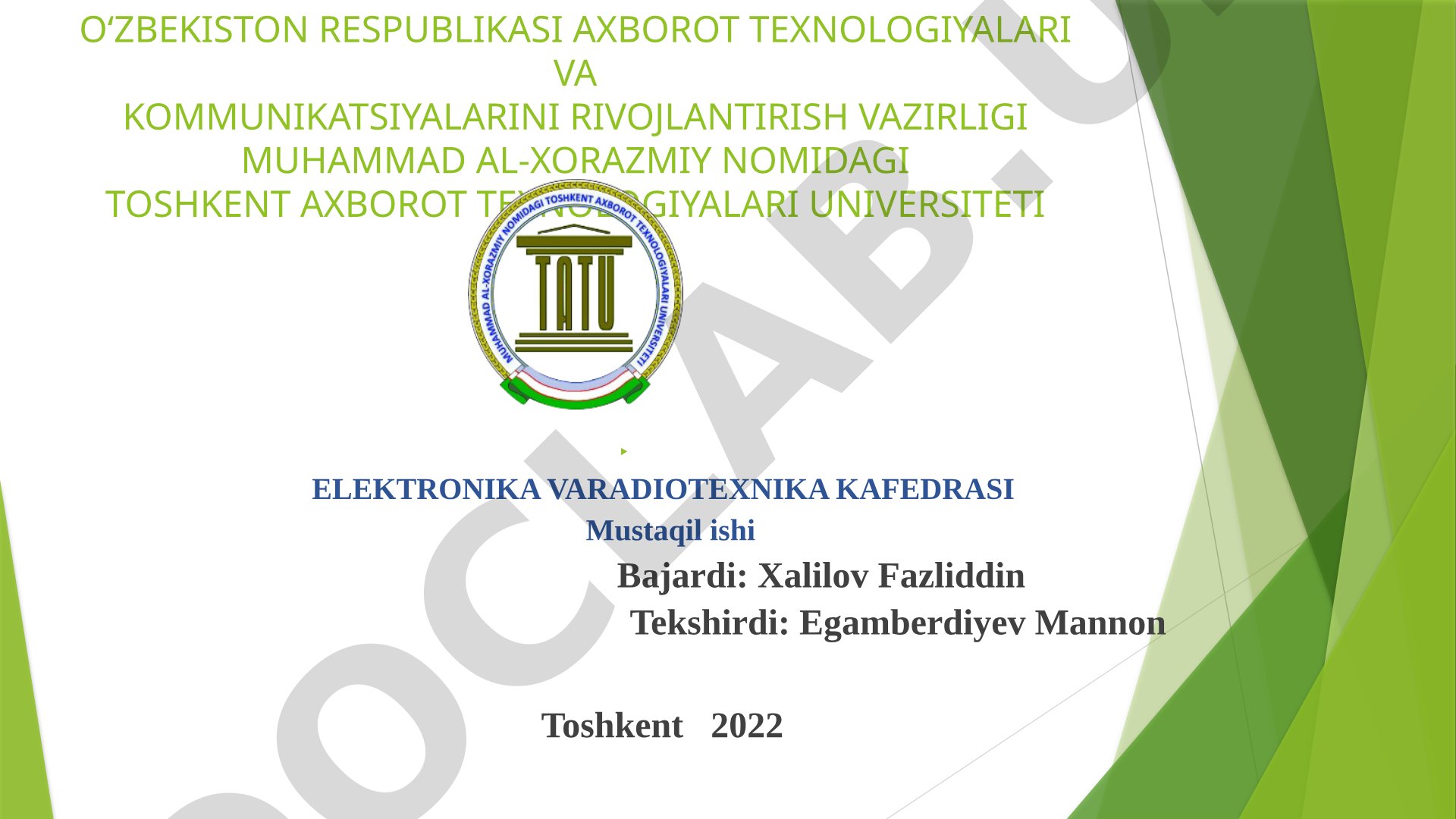 Kanali induksiyalangan MDYa-transistor va maydoniy tranzistorlar haqida ma'lumot