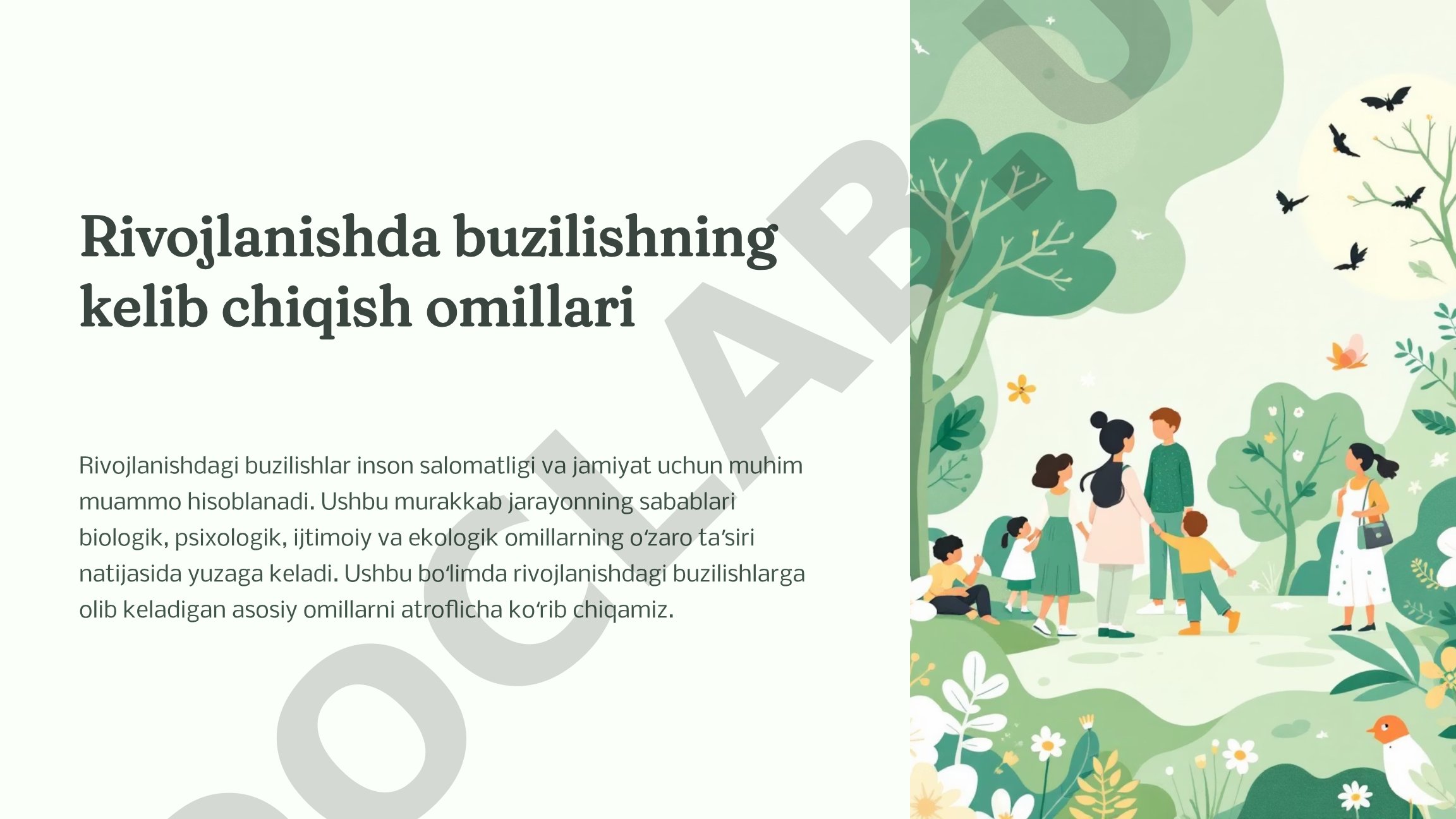 Rivojlanishda buzilishning kelib chiqish omillari