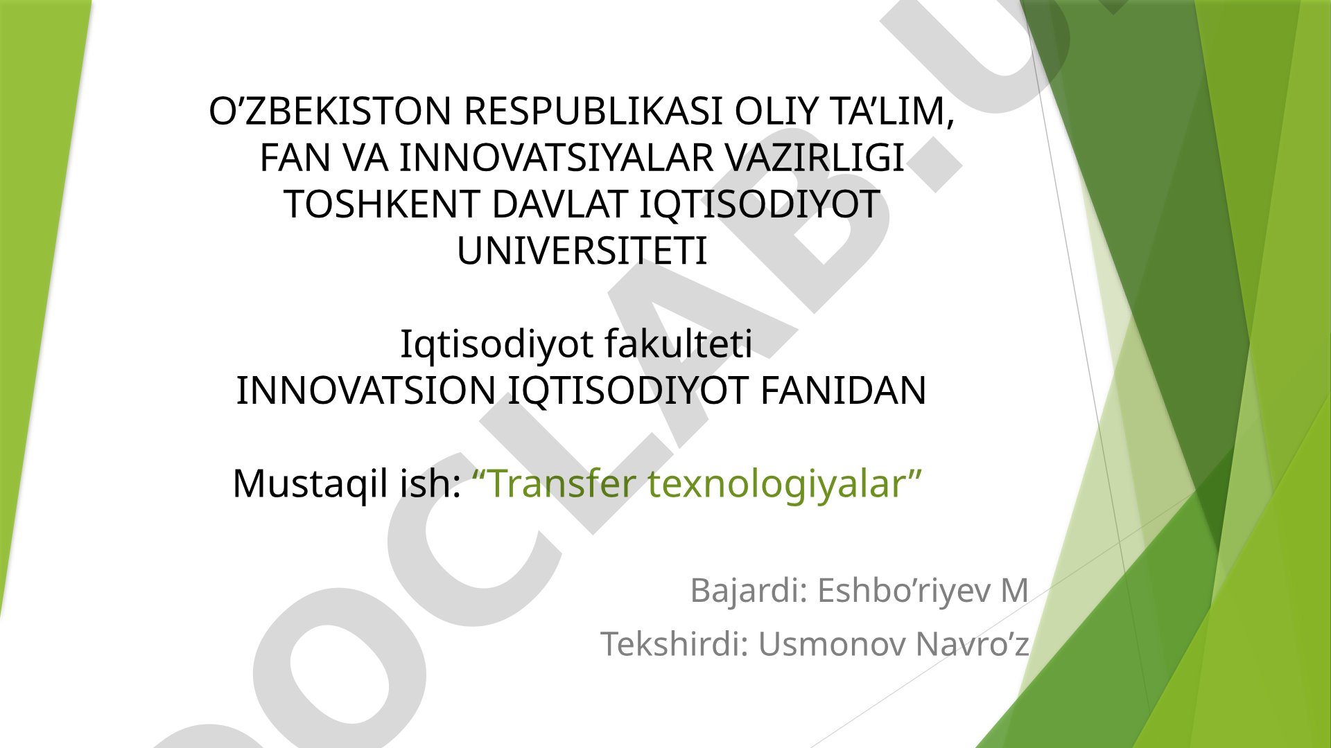 Transfer texnologiyalar