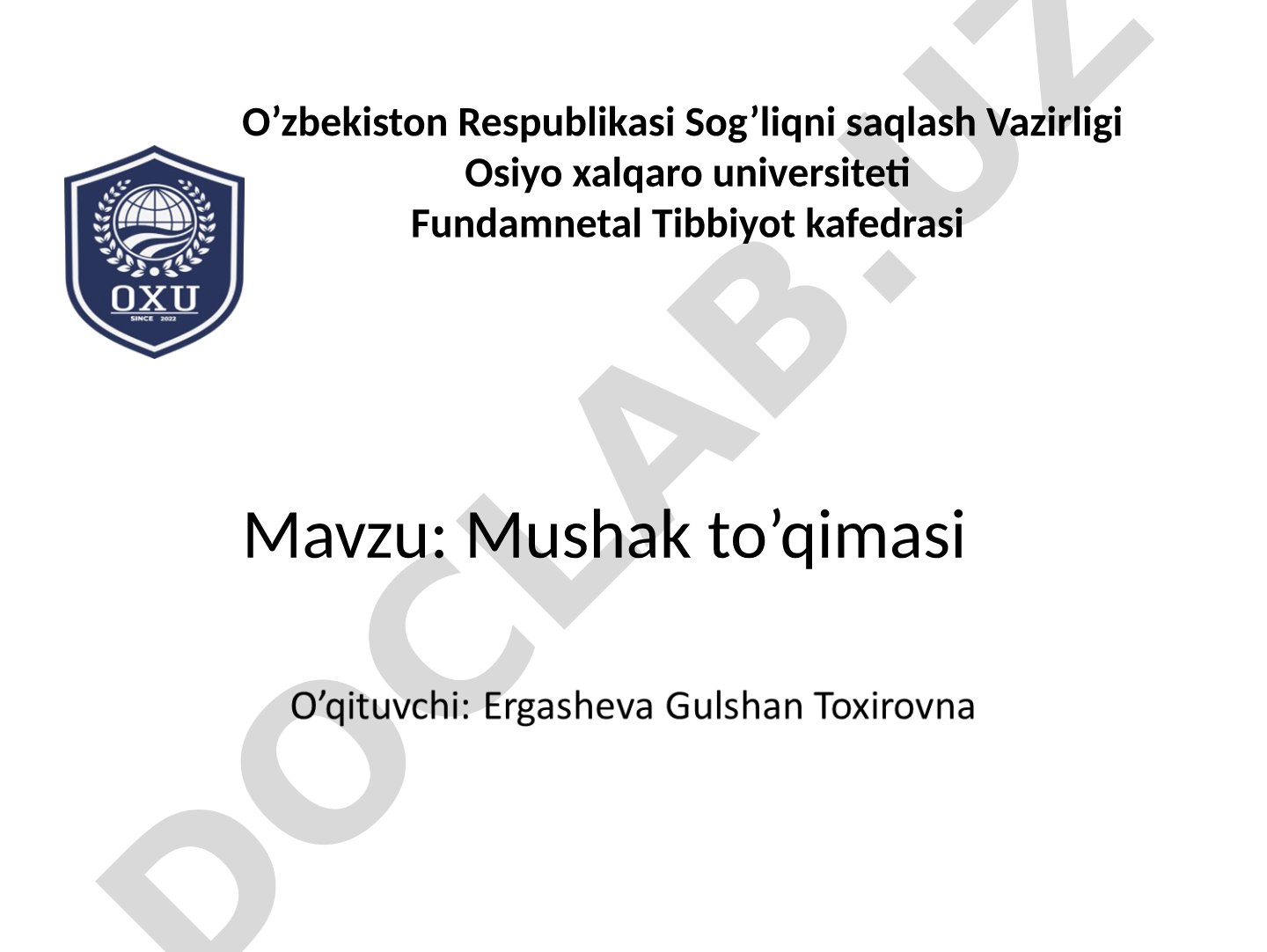 Mushak to'qimasi