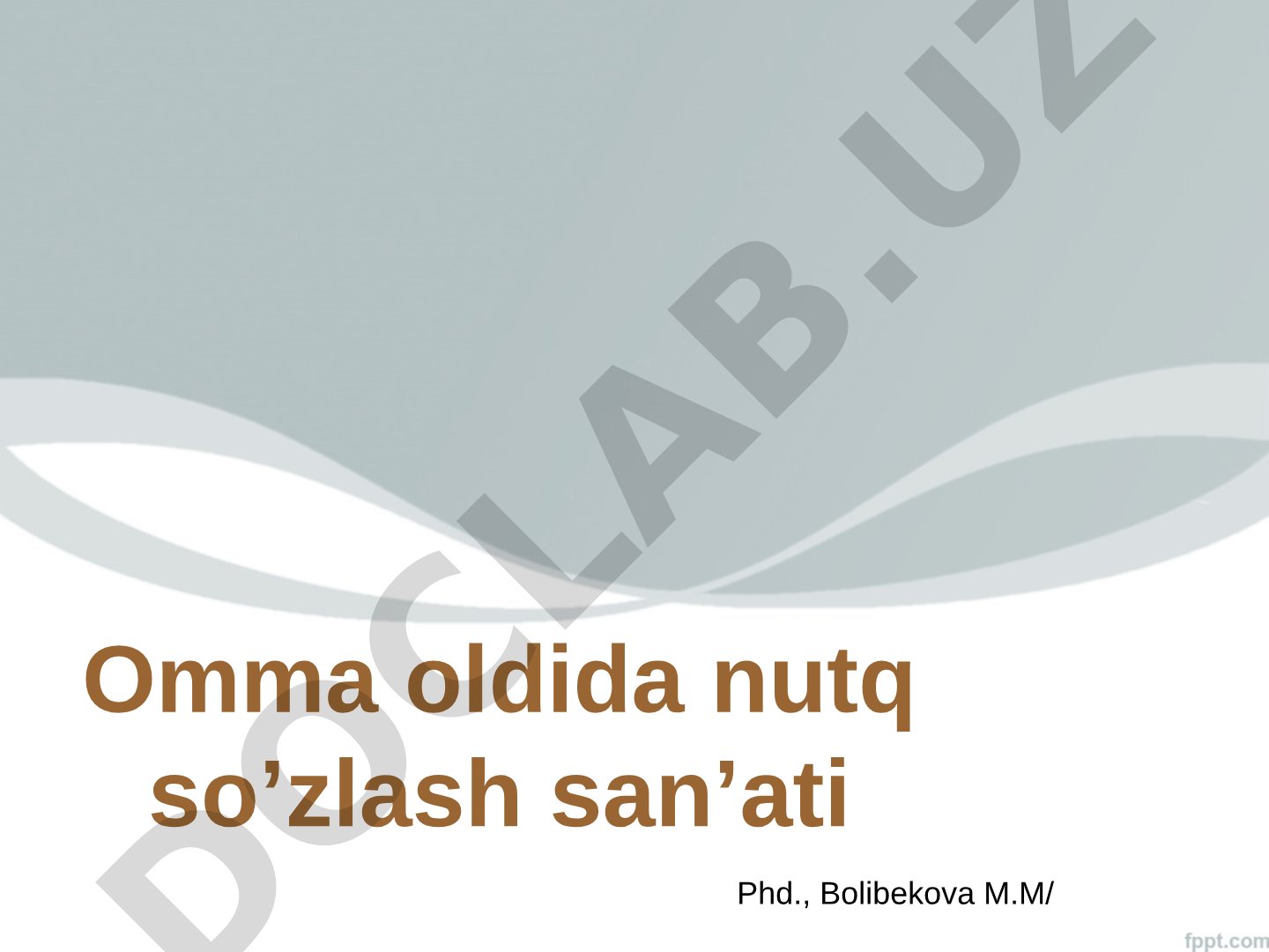 Omma oldida nutq so’zlash san’ati