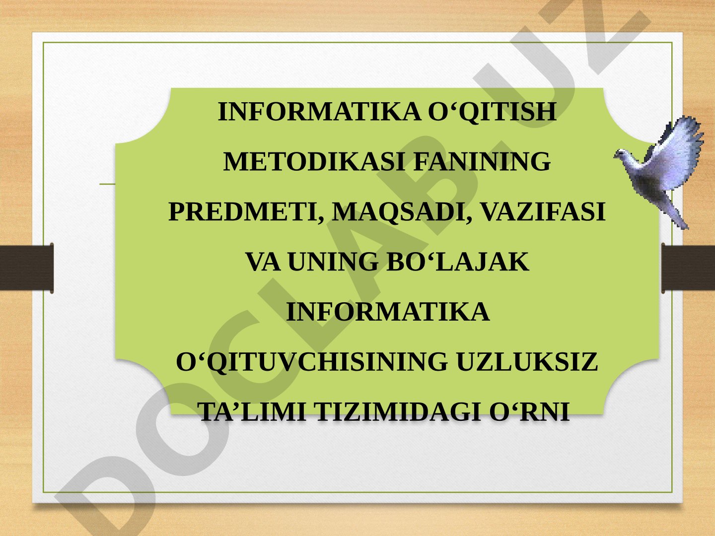 Informatika o‘qitish metodikasi fanining predmeti, maqsadi, vazifasi va uning bo‘lajak informatika o‘qituvchisining uzluksiz ta’limi tizimidagi o‘rni