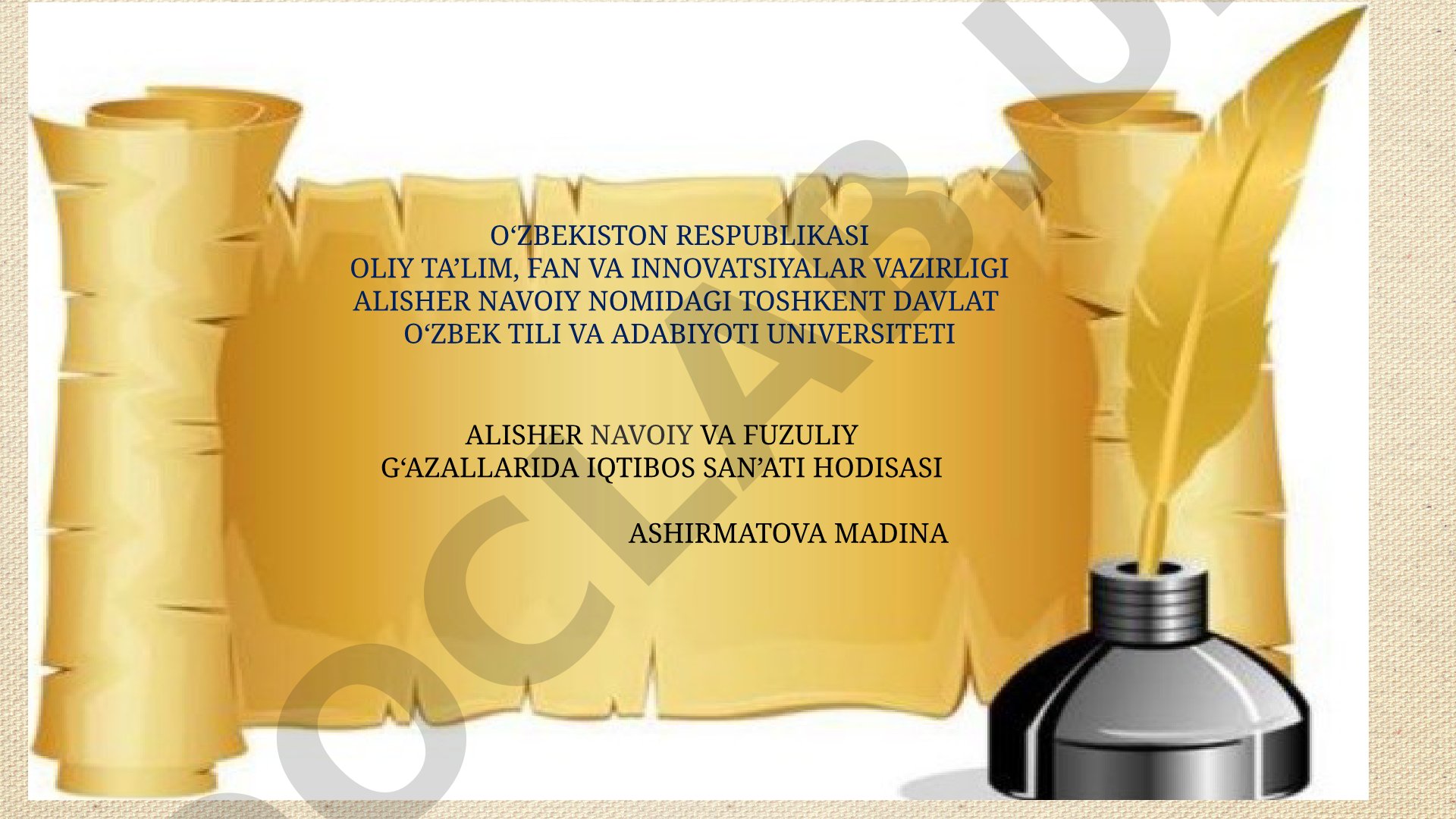 Alisher Navoiy va Fuzuliy g‘azallarida iqtibos san’ati hodisasi