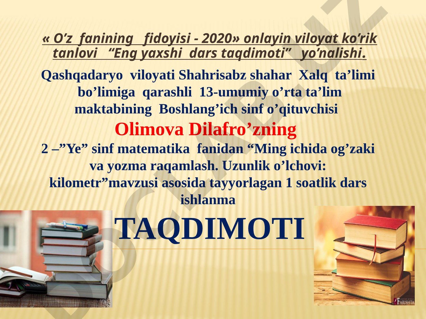 Ming ichida og’zaki va yozma raqamlash. Uzunlik o’lchovi: kilometr