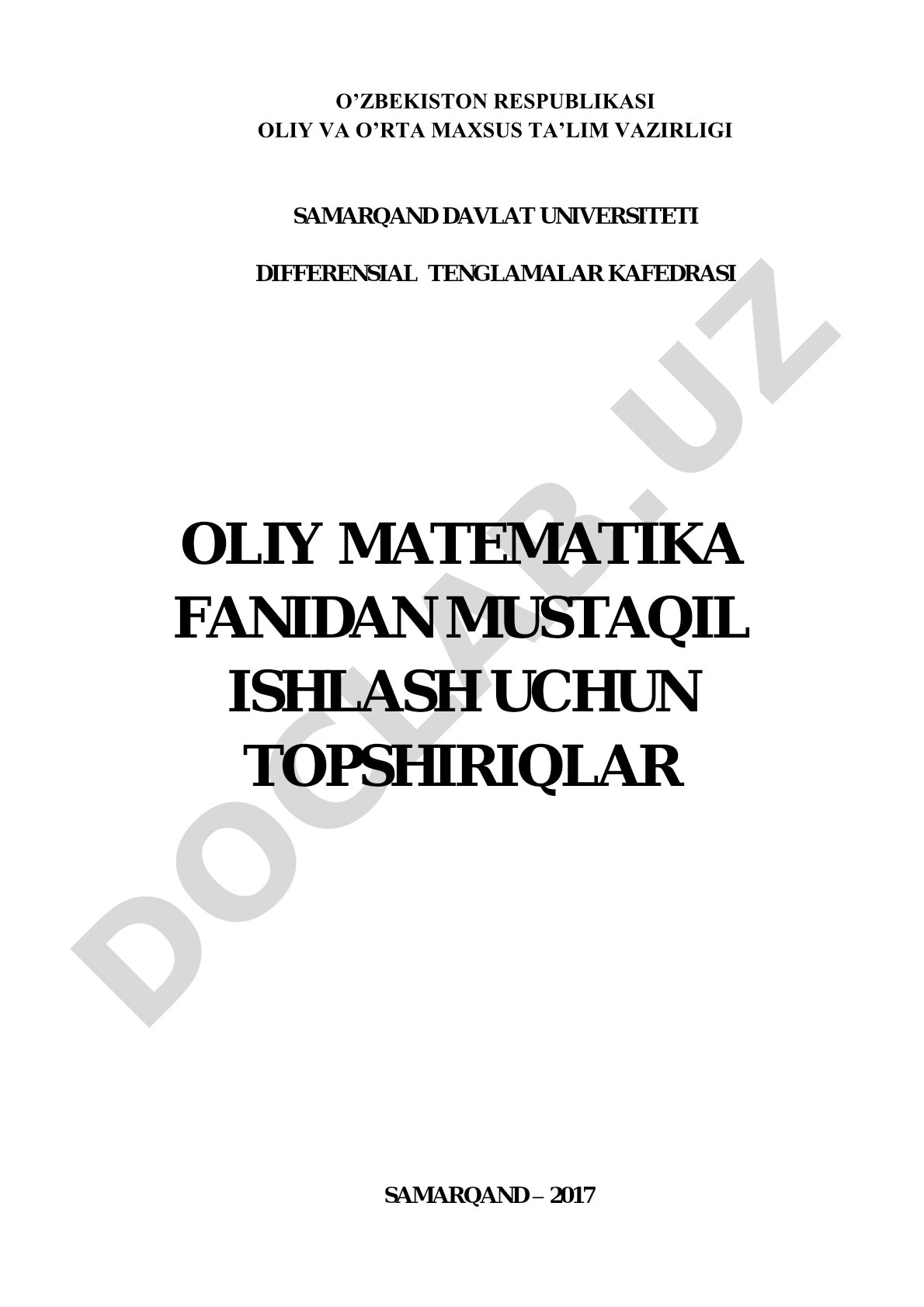 Determinantlar va determinantlarning asosiy xossalari. Yuqori tartibli determinantlar.