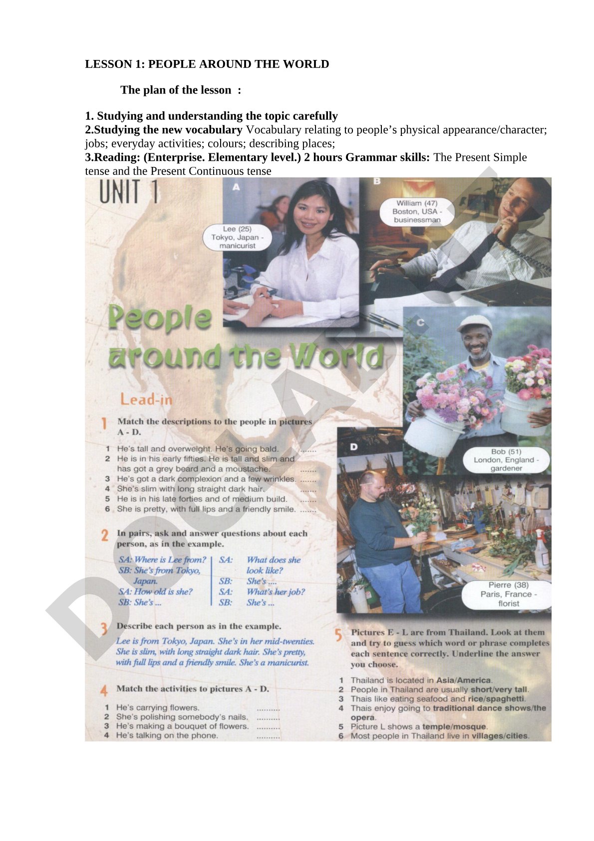 Lesson 1: People Around the World