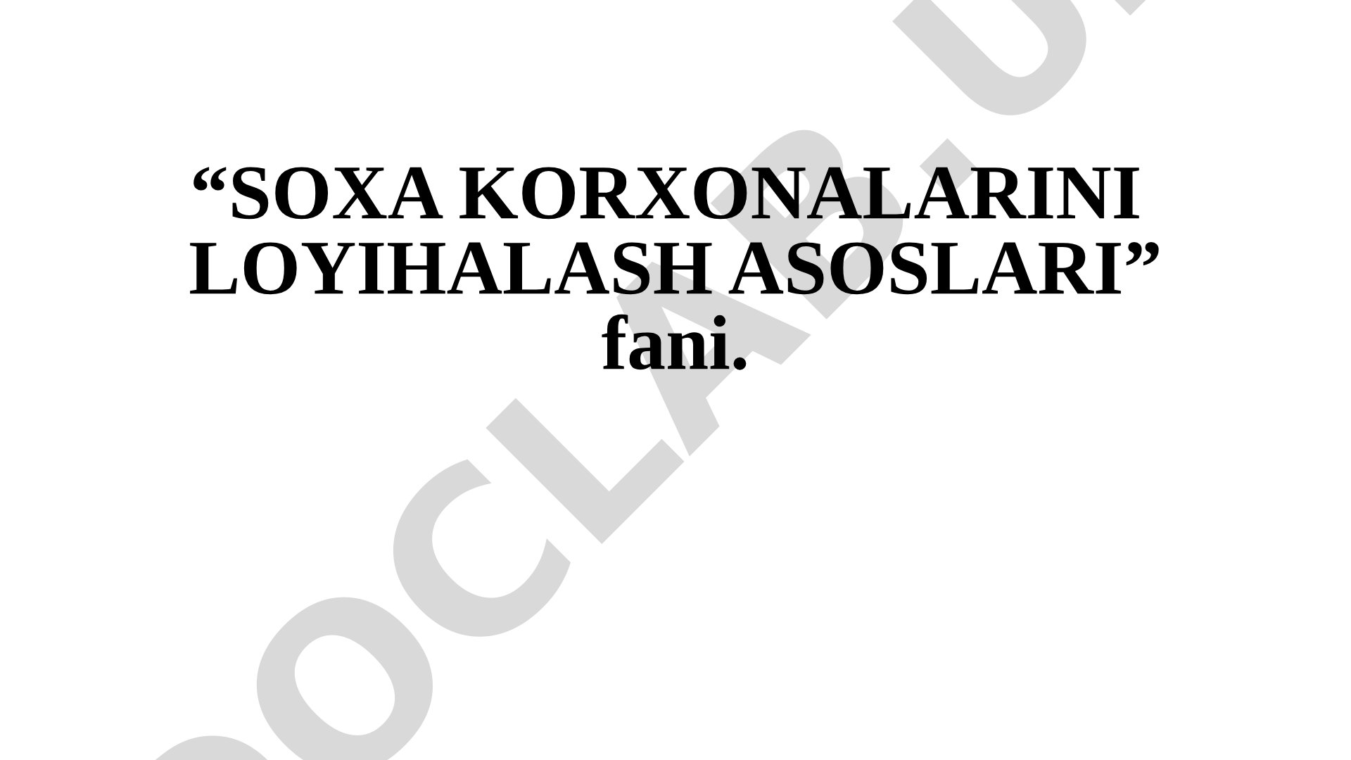 Oziq ovqatlarni qayta ishlash korxonalarining binolari