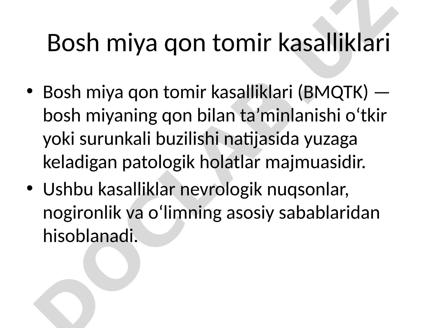 Bosh miya qon tomir kasalliklari