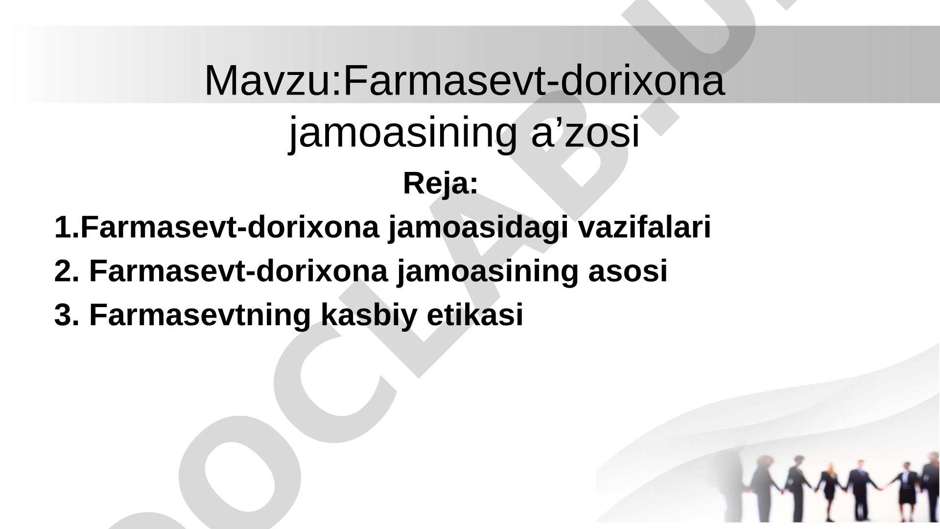 Farmasevt-dorixona jamoasining a'zosi