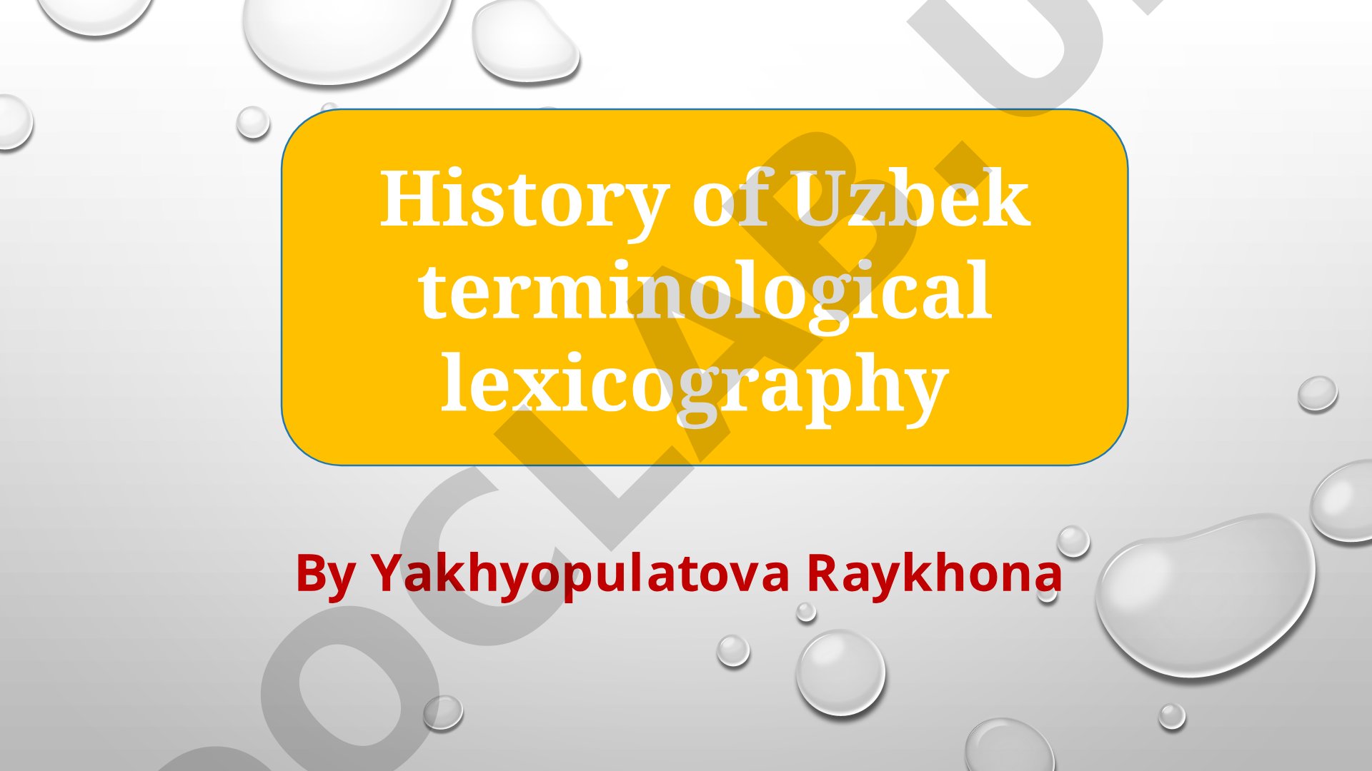 History of Uzbek terminological lexicography
