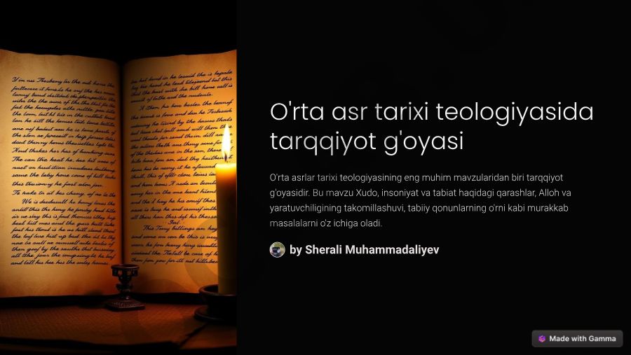 O'rta asr tarixi teologiyasida tarqqiyot g'oyasi