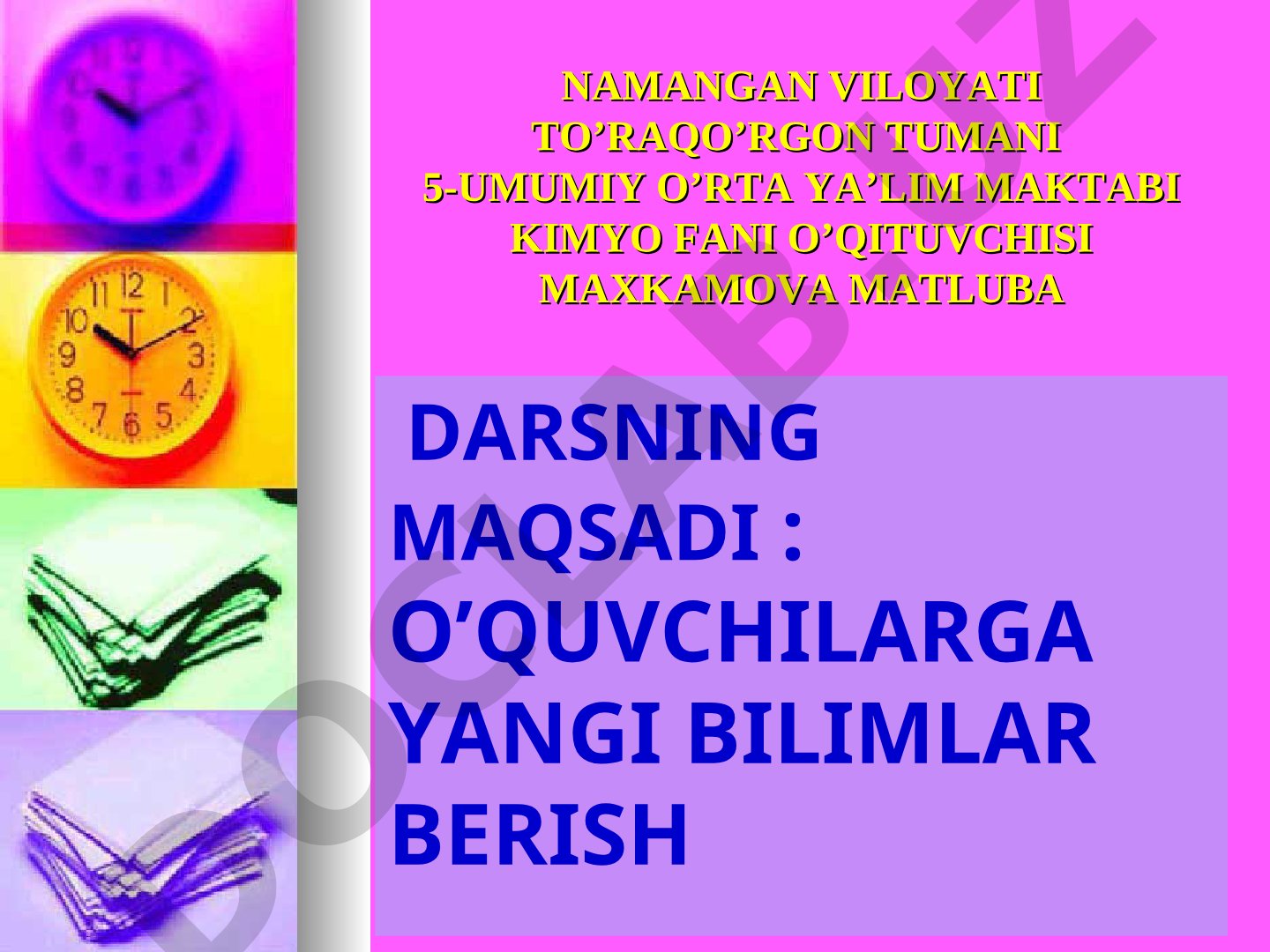 D.I.Mendeleyevning elementlar davriy qonuni va kimyoviy elementlar davriy sistemasi