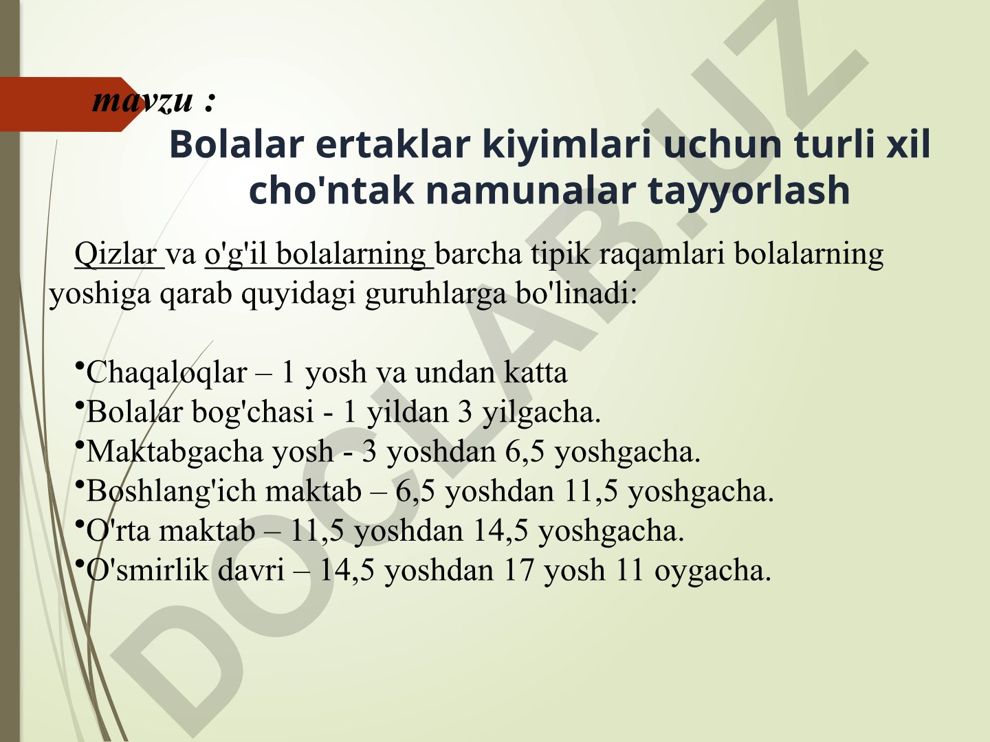 Bolalar ertaklar kiyimlari uchun cho'ntak namunalari tayyorlash