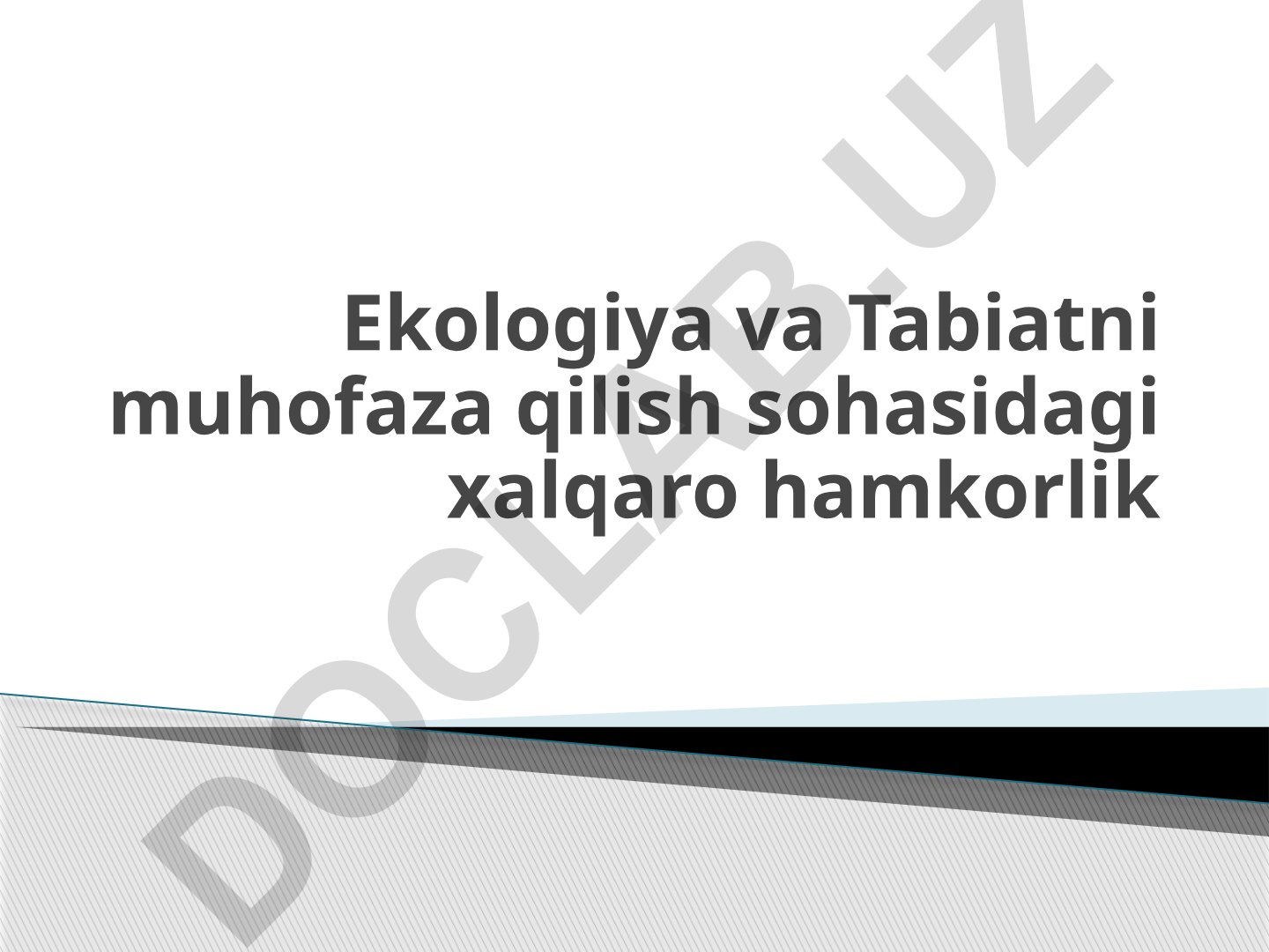 Ekologiya va Tabiatni muhofaza qilish sohasidagi xalqaro hamkorlik tamoyillari
