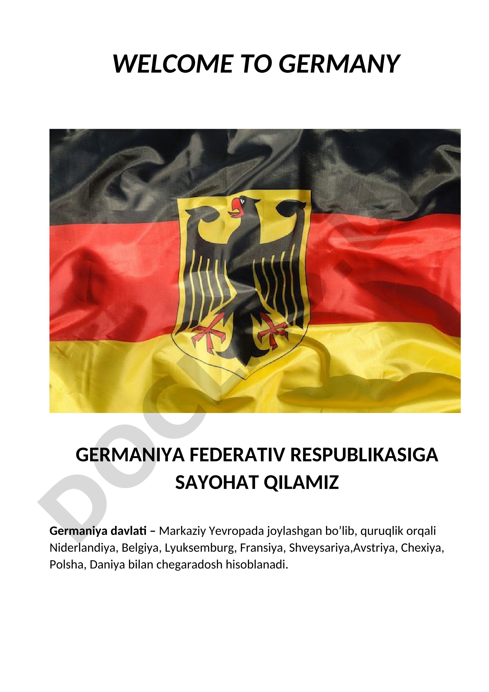 Germaniya Federativ Respublikasiga sayohat