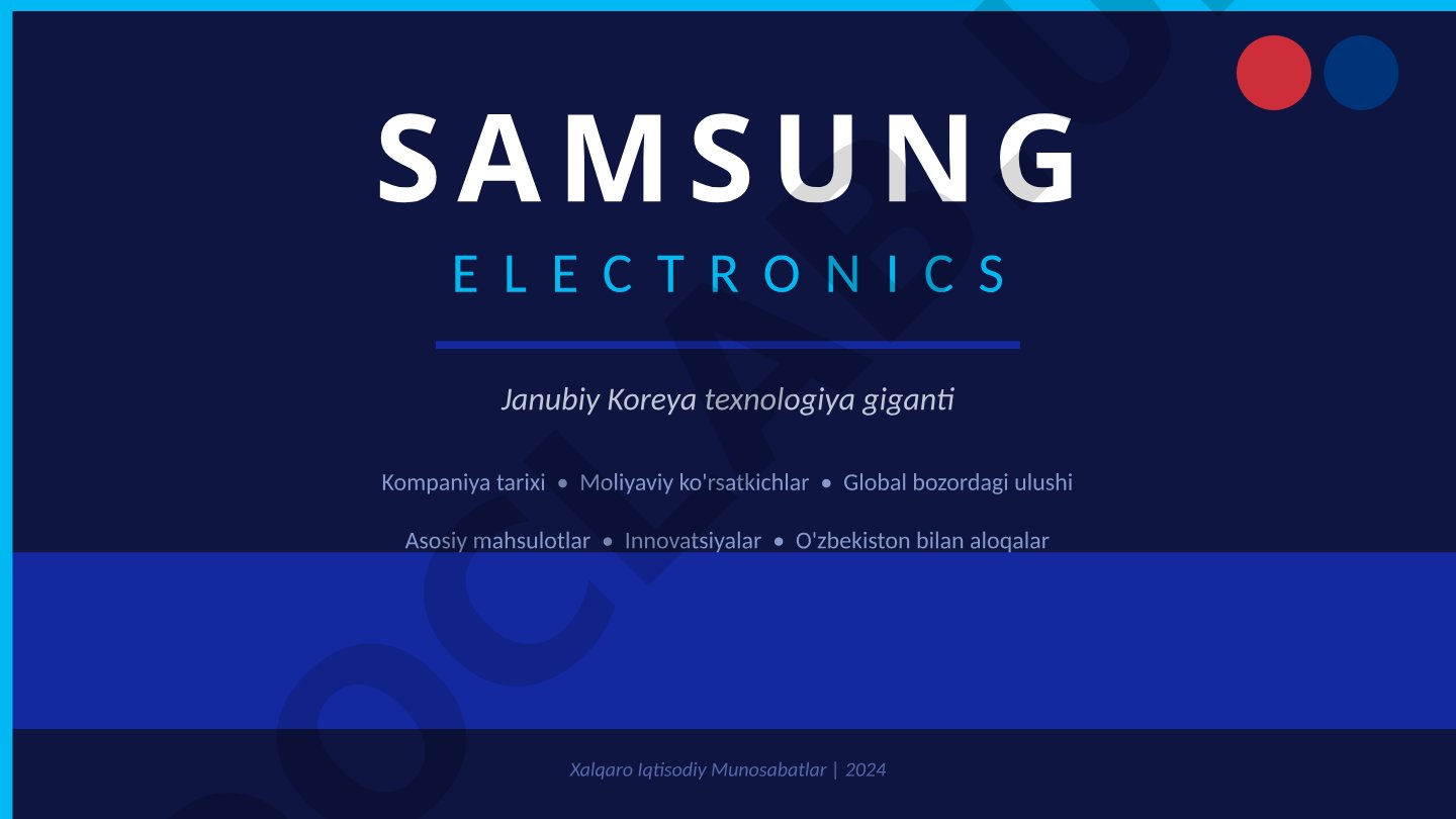 Samsung Electronics kompaniyasi tarixi, moliyaviy ko'rsatkichlari va global bozordagi ulushi