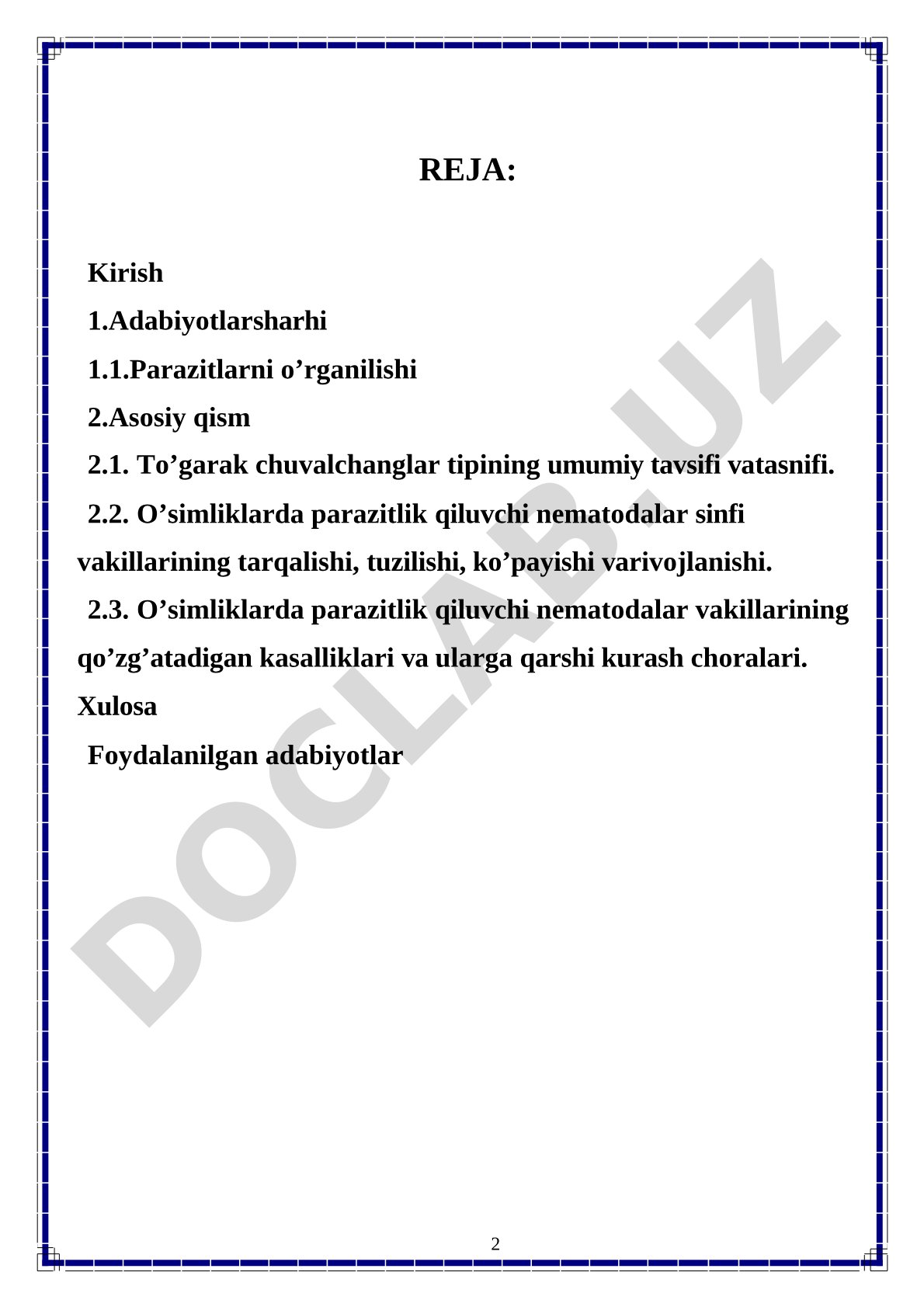 Parazit chuvalchanglar