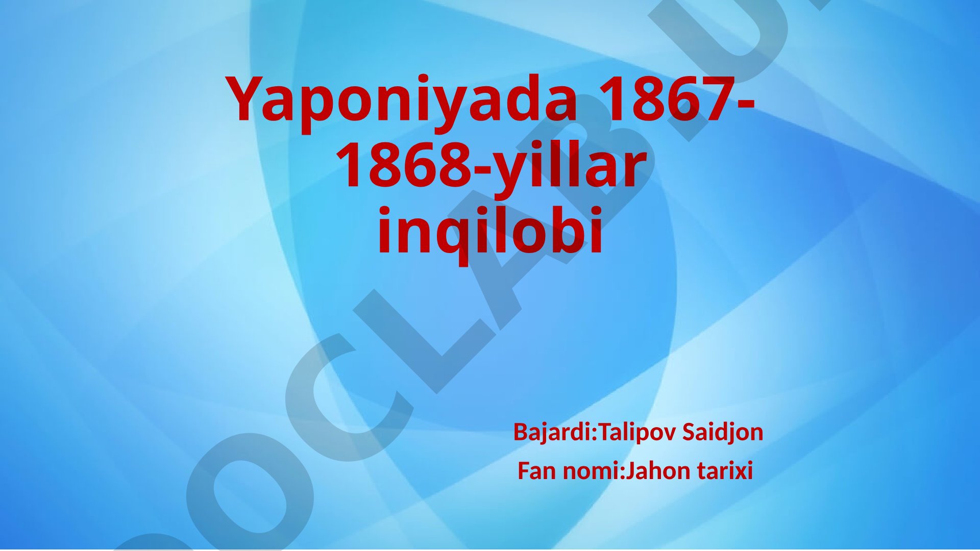Yaponiyada 1867-1868-yillar inqilobi