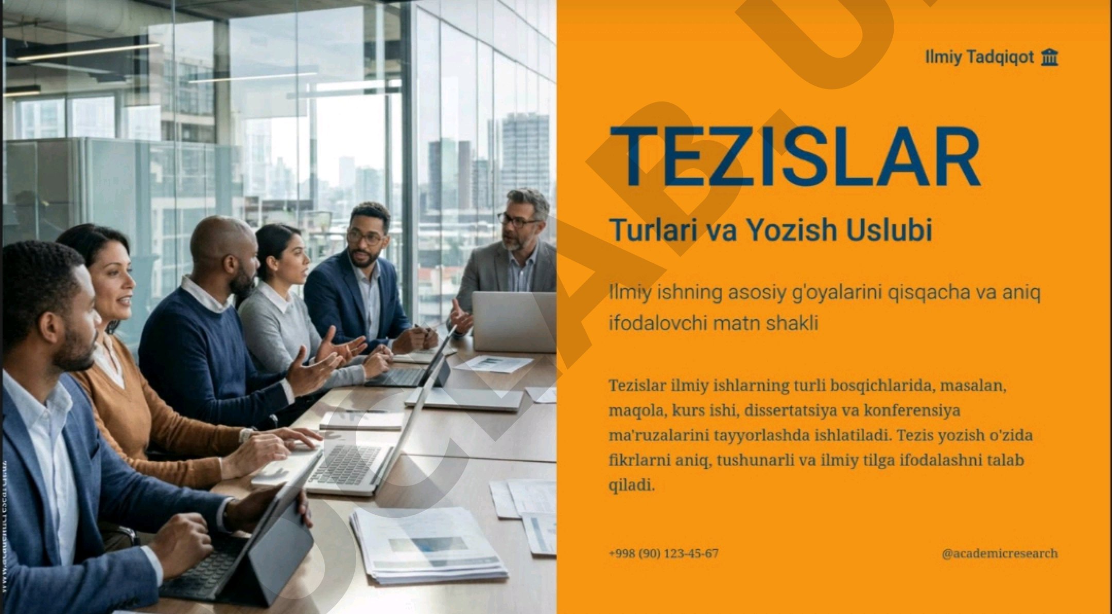 TEZISLAR Turlari va Yozish Uslubi