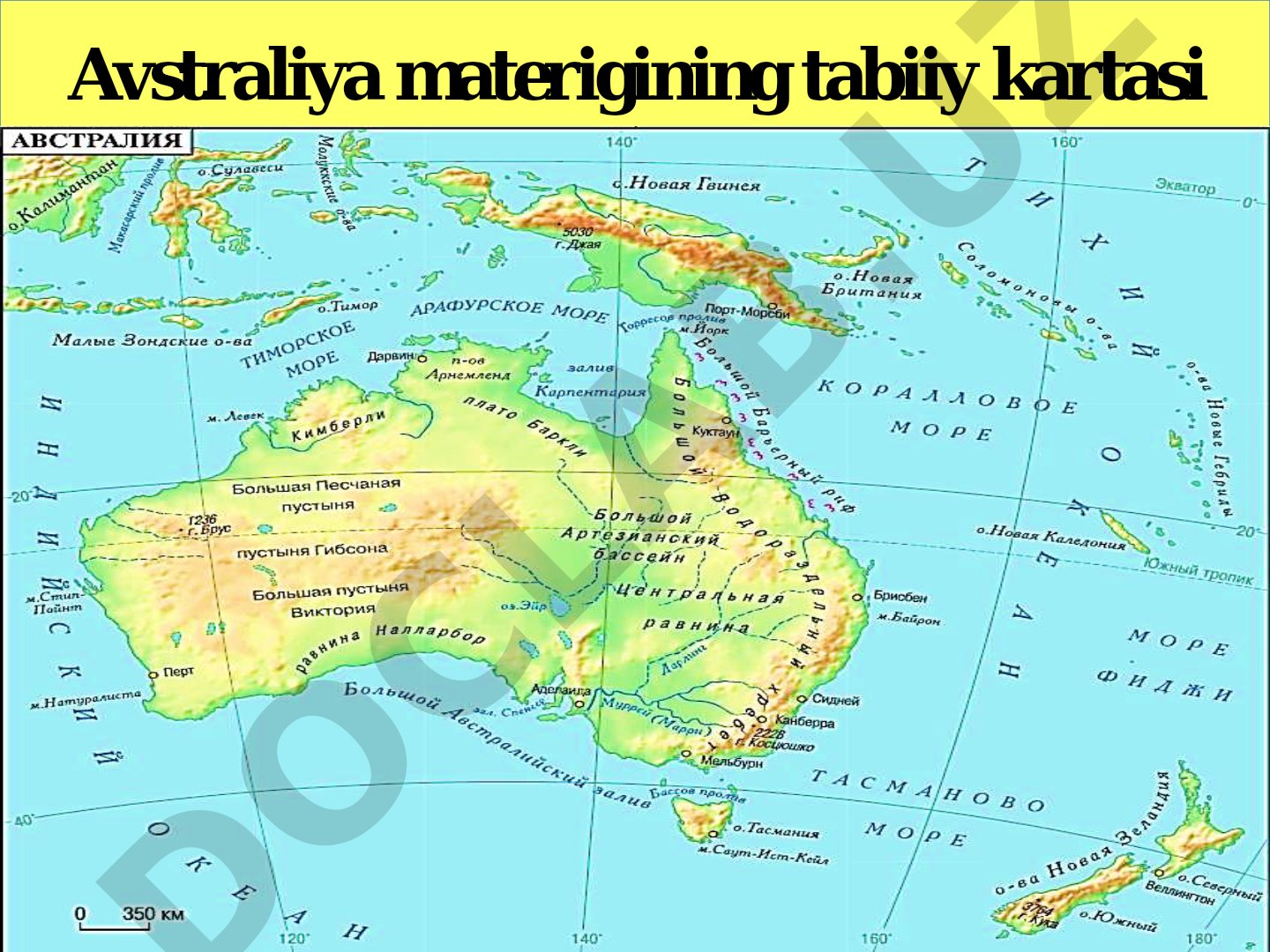 Avstraliyaning geografik o'rni va o'rganilish tarixi