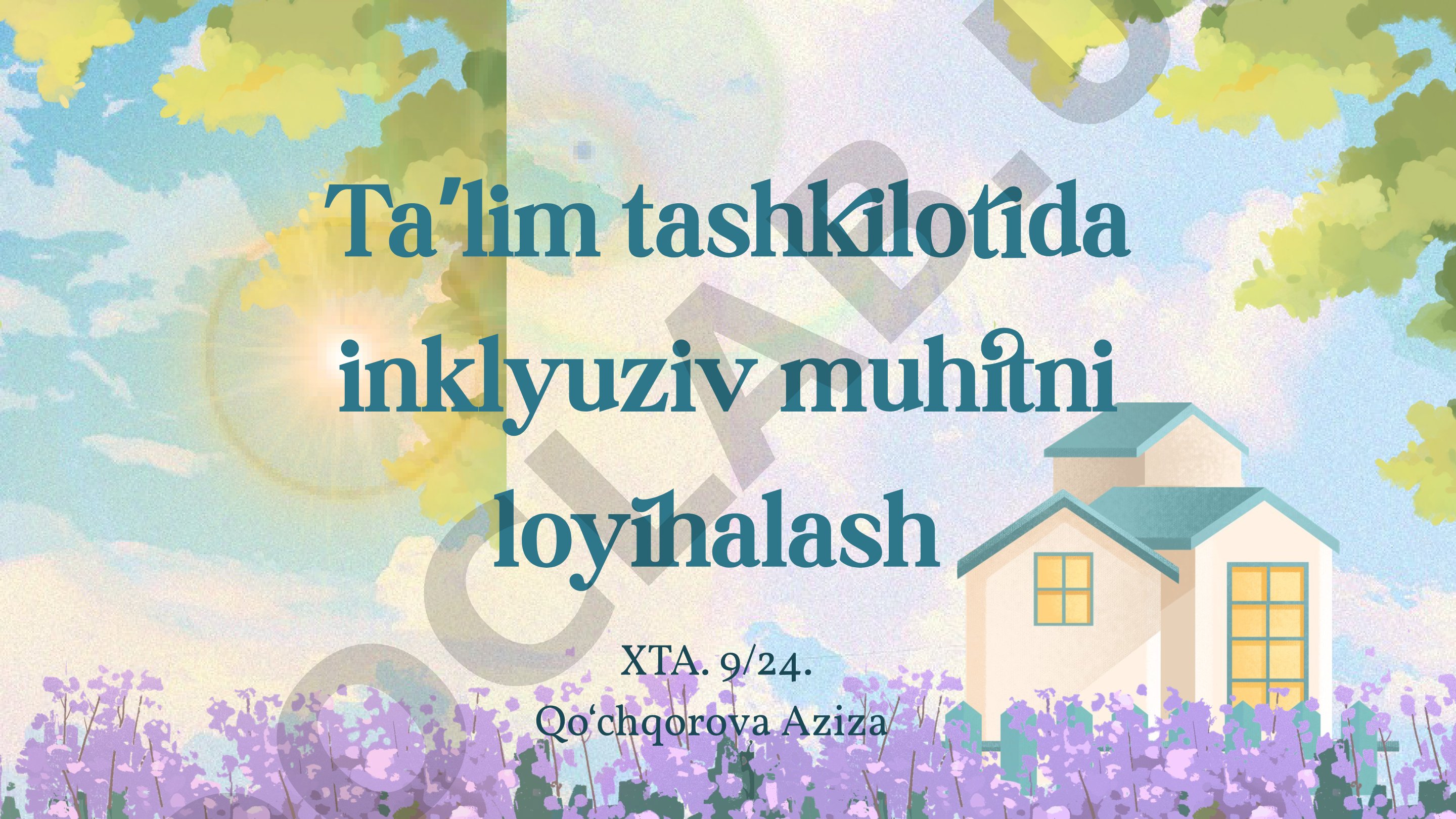 Ta'lim tashkilotida inklyuziv muhitni loyihalash
