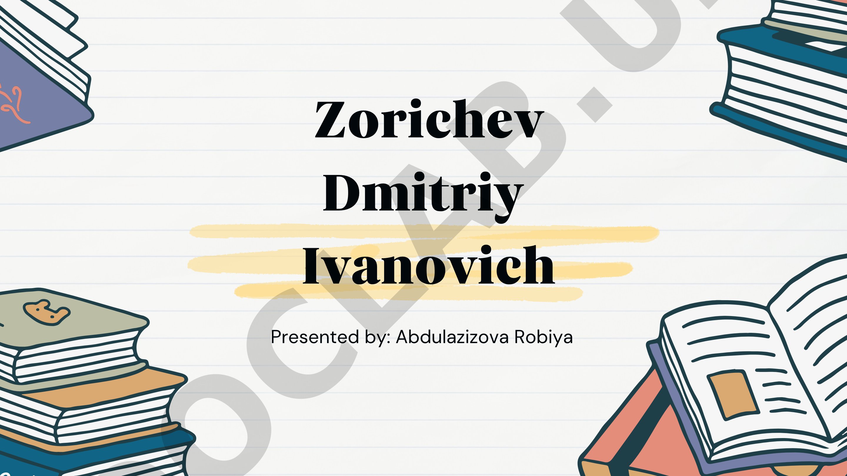 Zorichev Dmitriy Ivanovichning tiflopedagogik faoliyati
