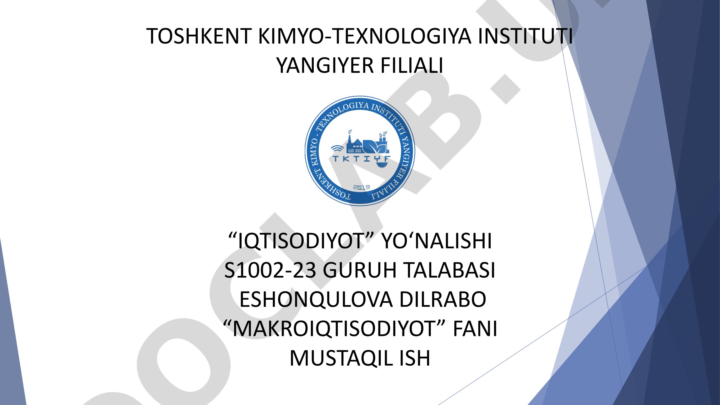 O'ZBEKISTONDA MEHNAT BOZORINI TASHKIL ETISH VA ISHSIZLIKNI OLDINI OLISH