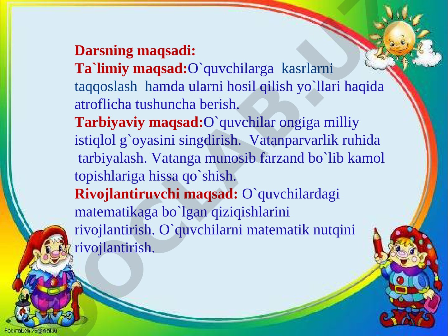 Kasrlarni taqqoslash va hosil qilish yo'llari