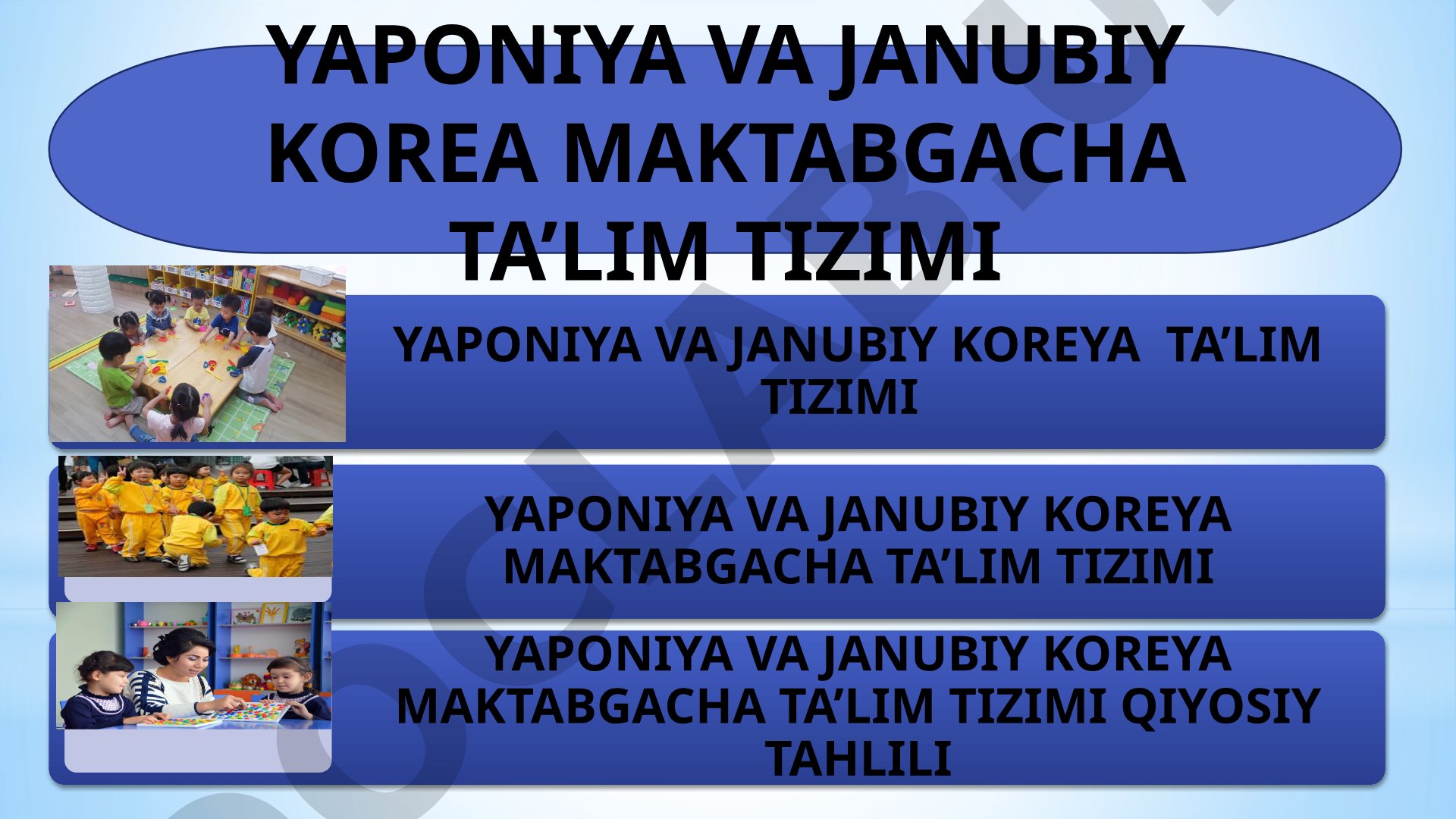 Yaponiya va Janubiy Korea maktabgacha ta’lim tizimi qiyosiy tahlili